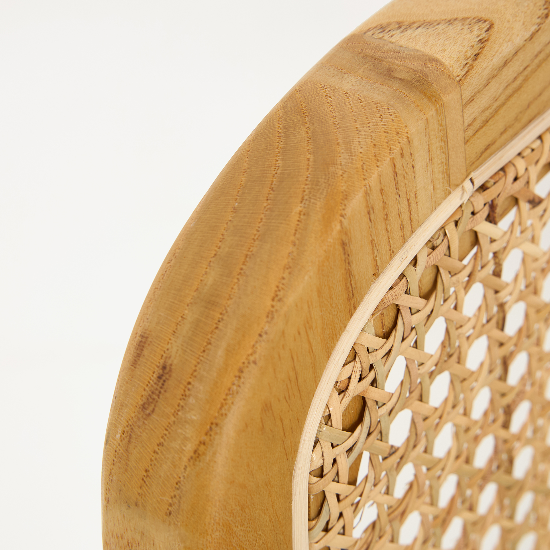 Silla de comedor de madera de olmo y rat&aacute;n verde Leonor 47,5x63,5x82cm Clau&Chloe