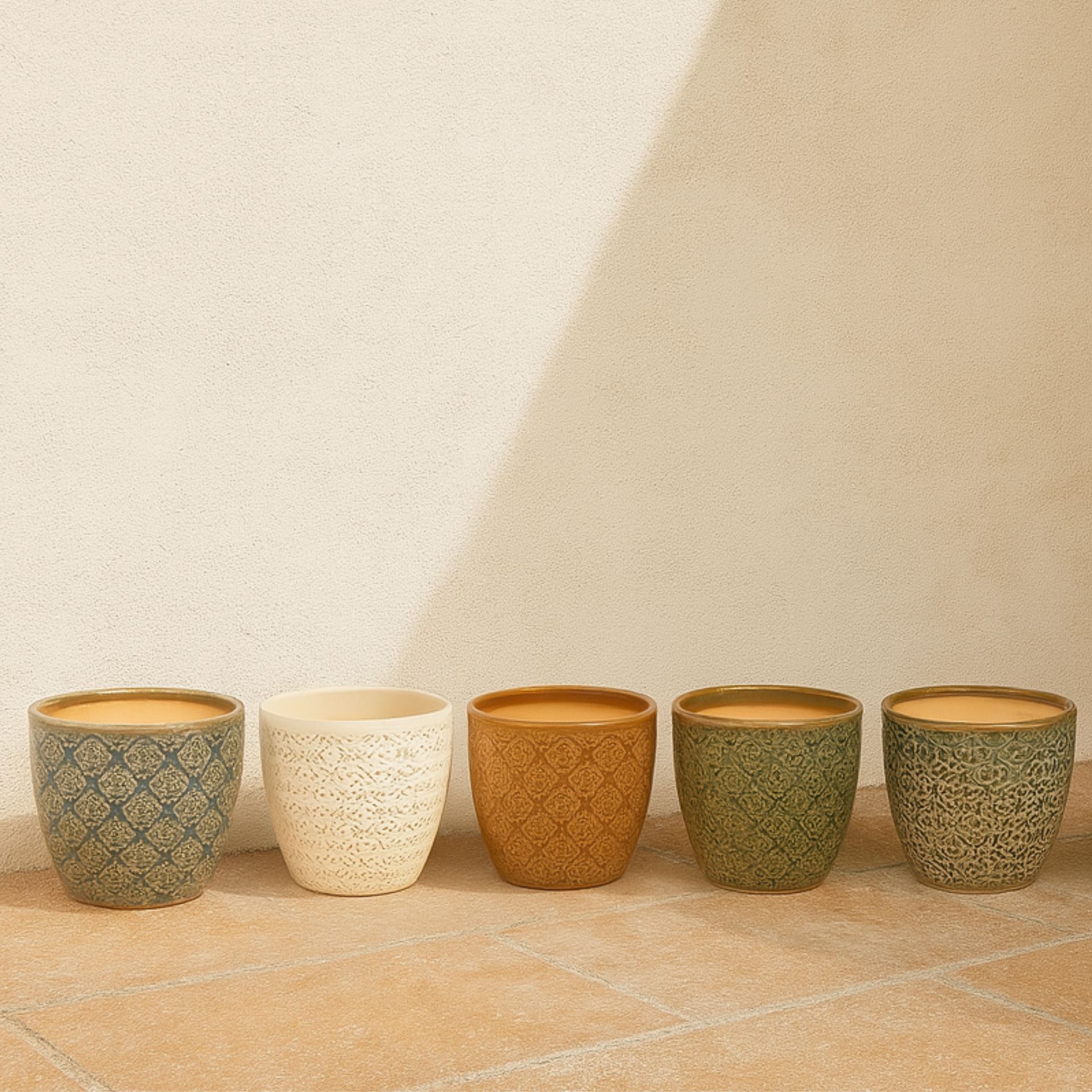 Macetero de gres Maia Ø14x12cm