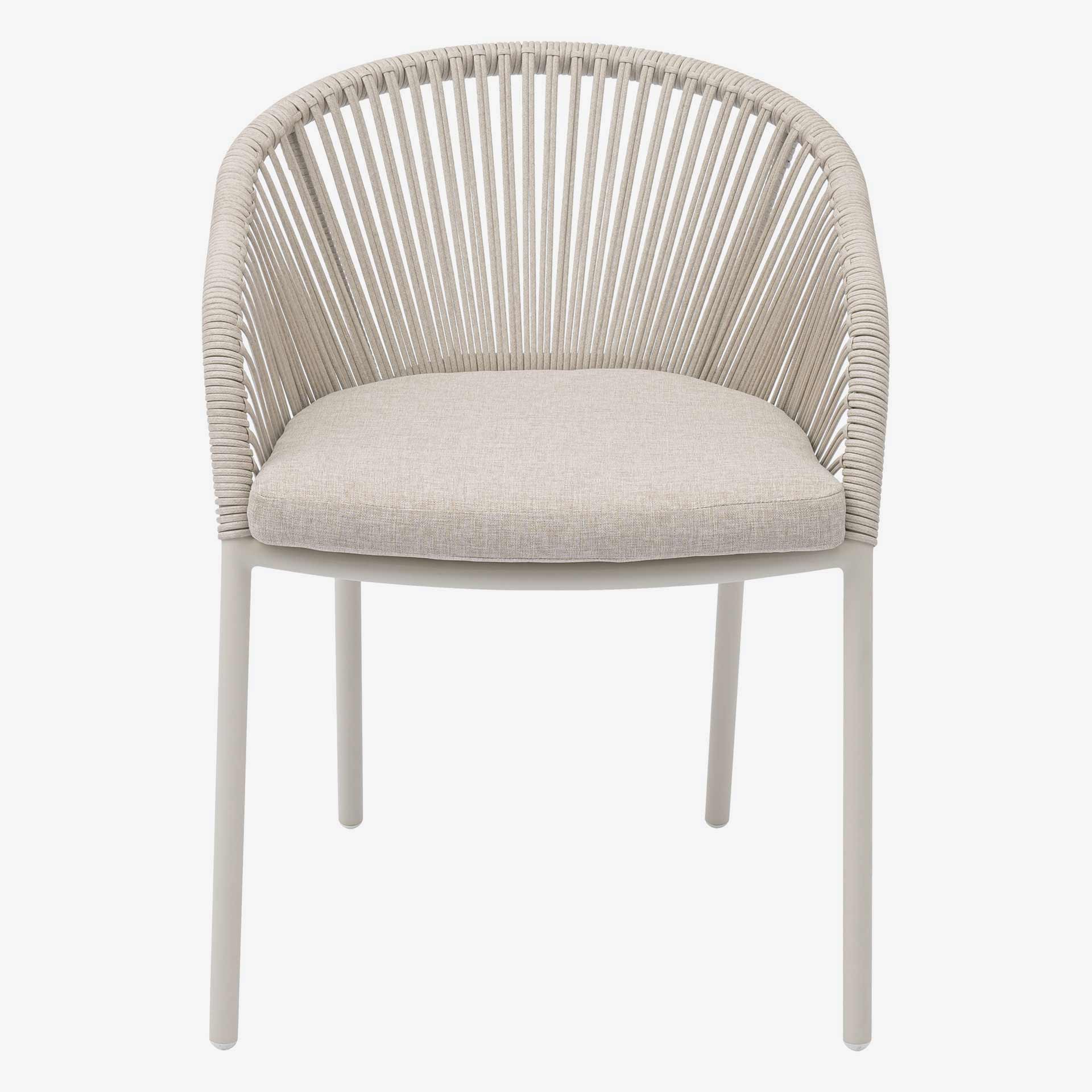 Sill&oacute;n de jard&iacute;n de aluminio crema Oryxa 57x62x77cm