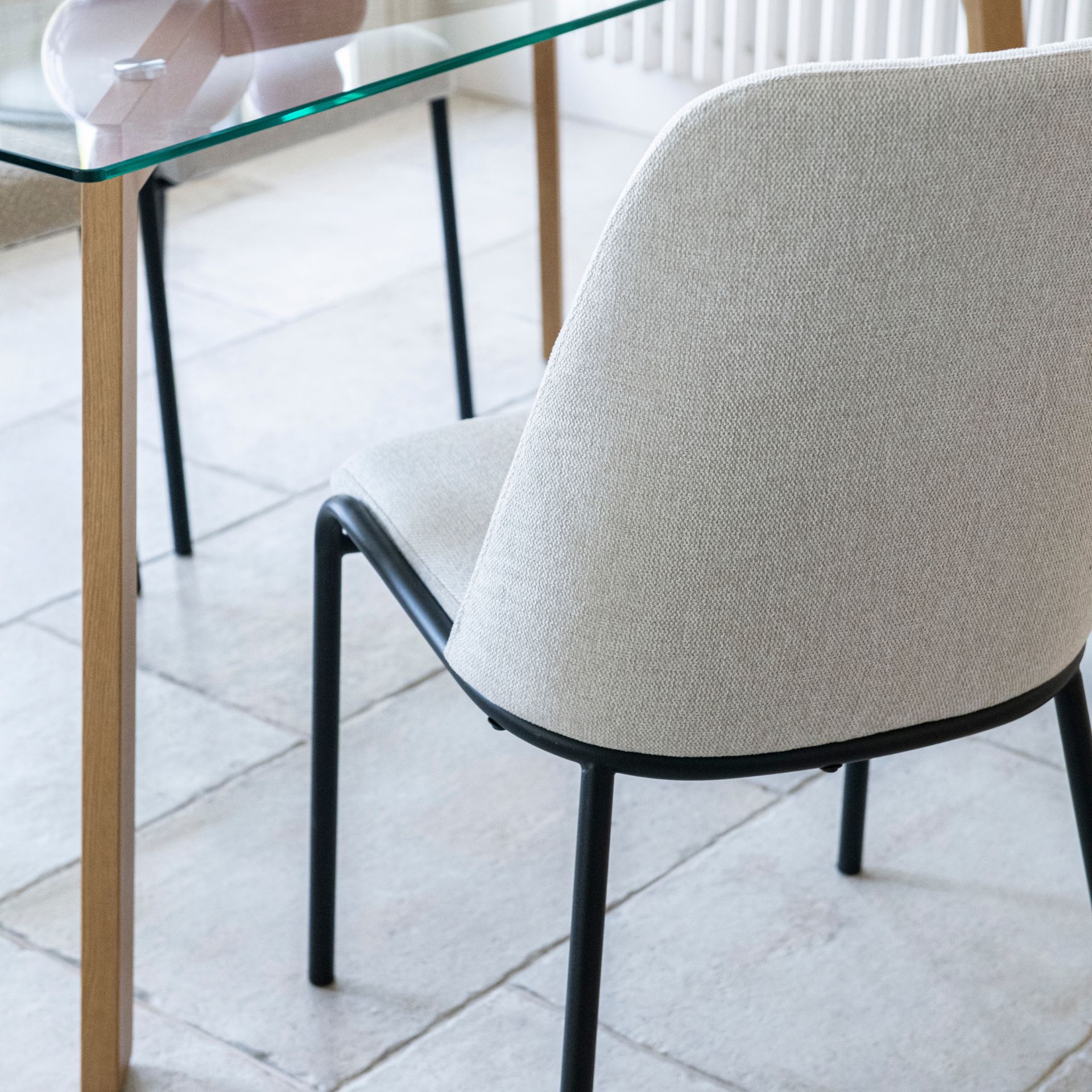 Silla de comedor beige Mina 49x60cm