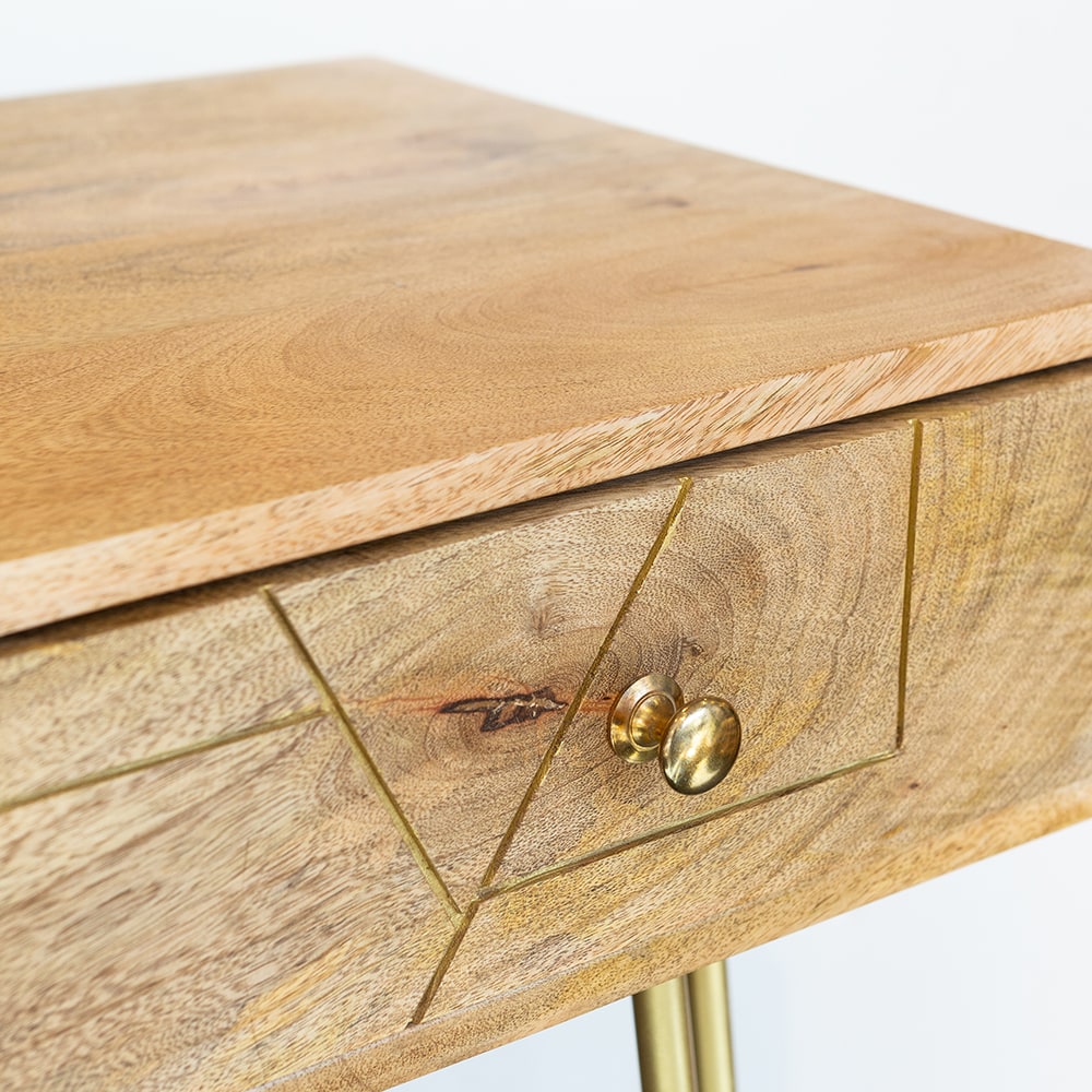 Escritorio de madera de mango 115x40x82cm Clau&Chloe