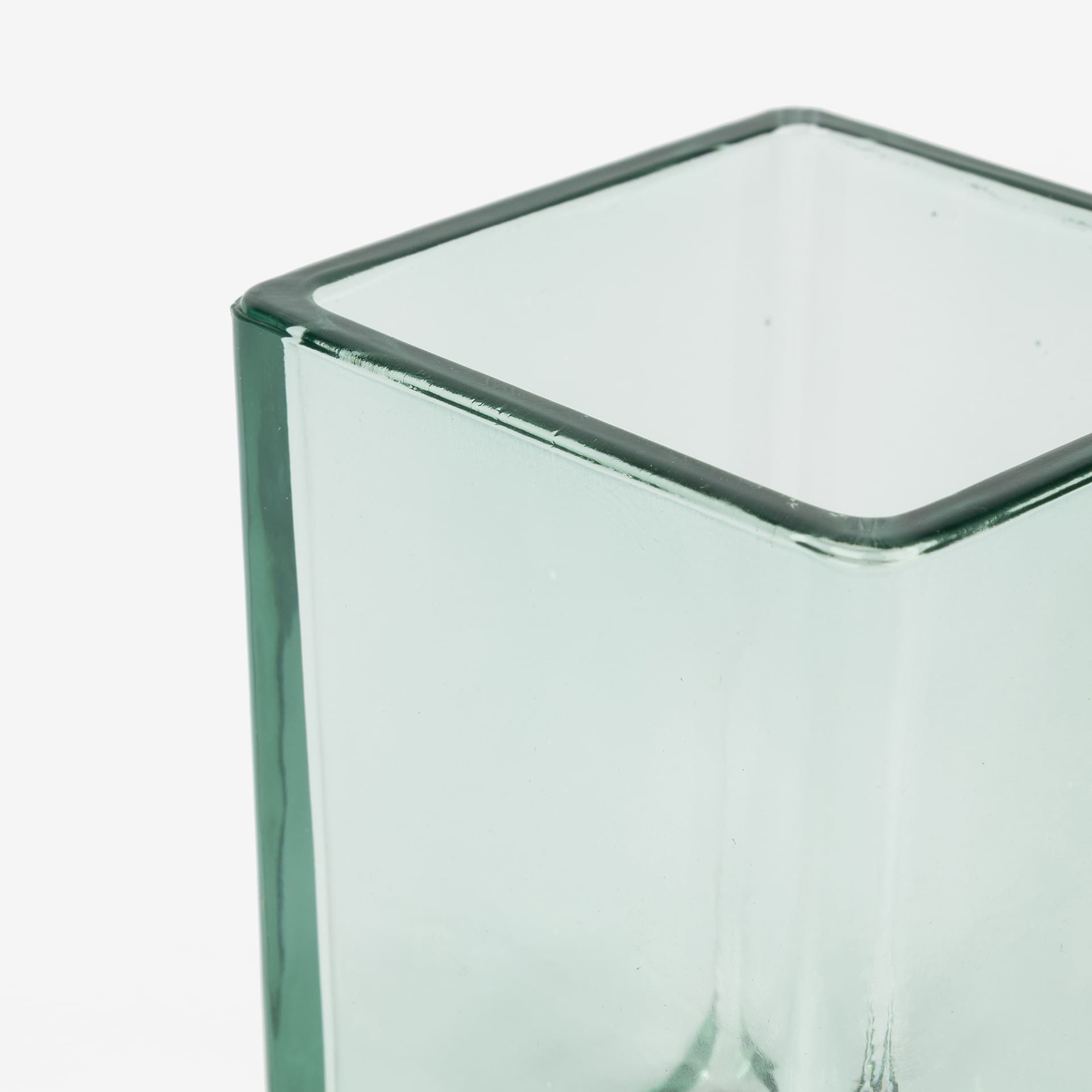 Vaso portacepillos de vidrio verde Cube 10c