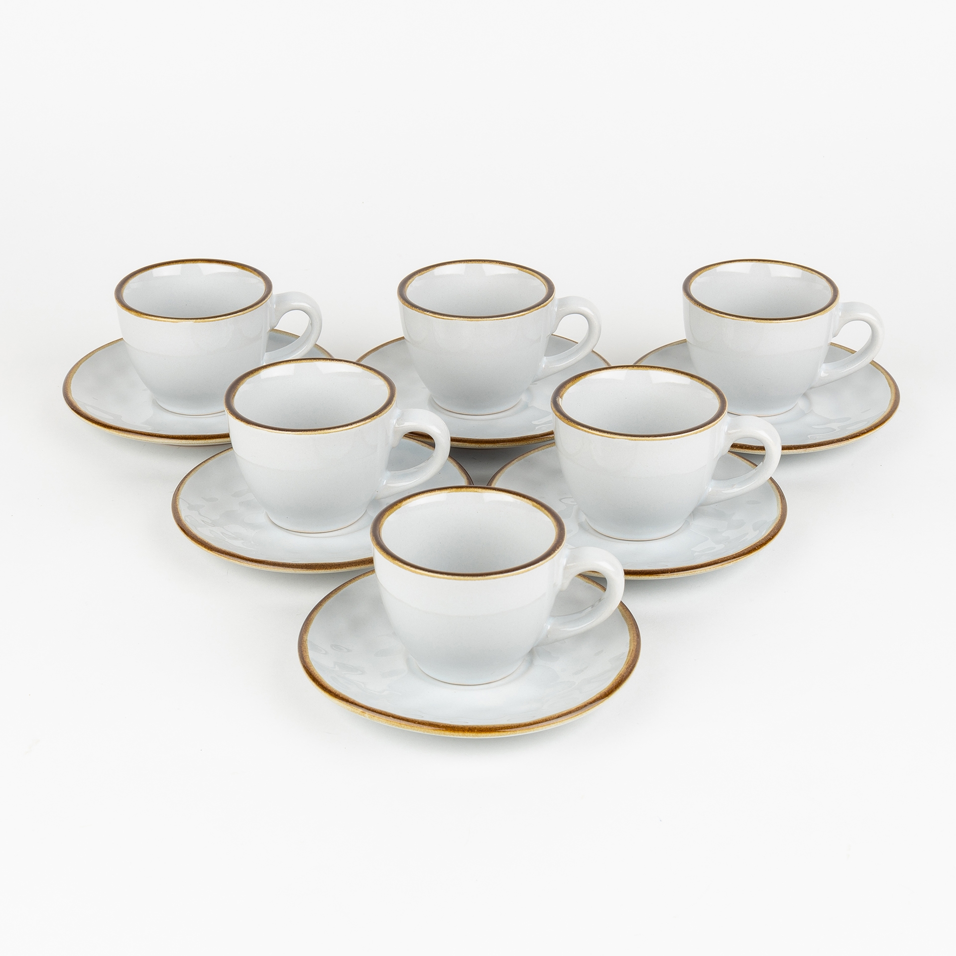 Set de 6 tazas de café con plato gris claro 10cm