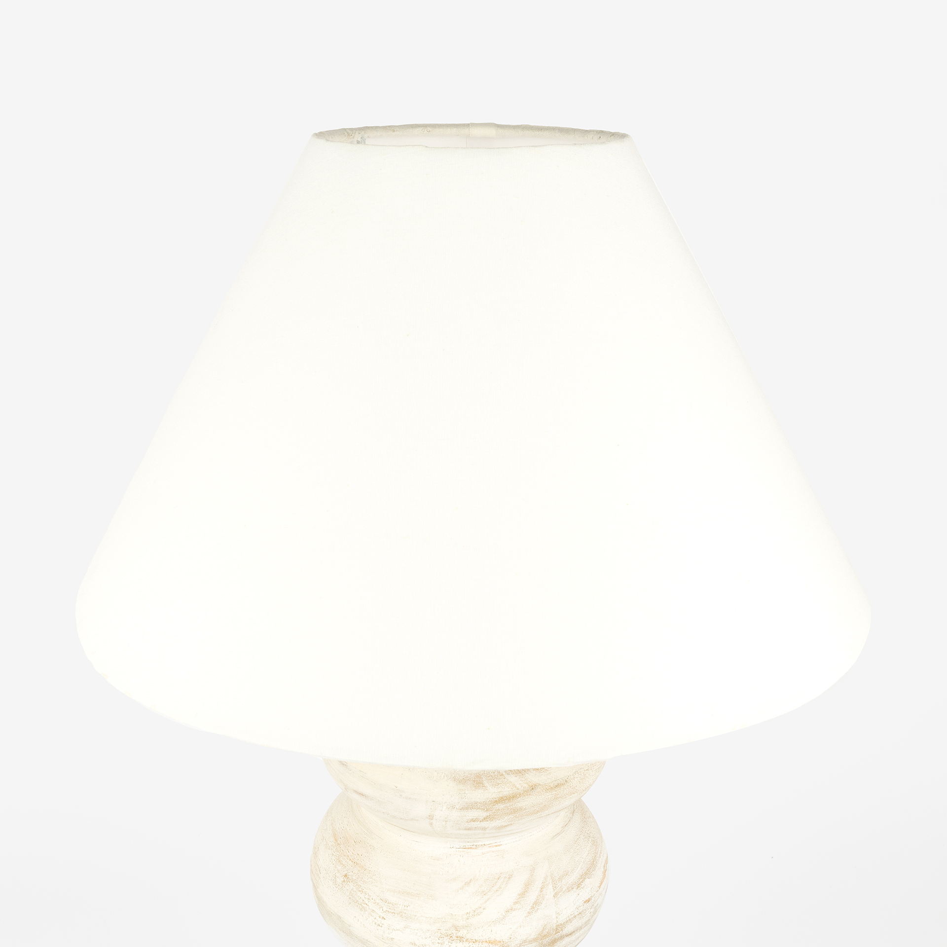 Lámpara de mesa de madera blanca Dira Ø36x54cm