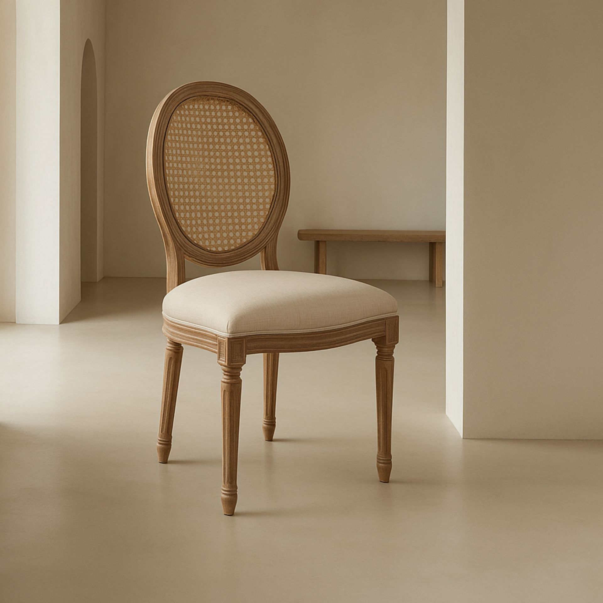 Silla de comedor de madera de abedul beige Monarch 50x56x96cm