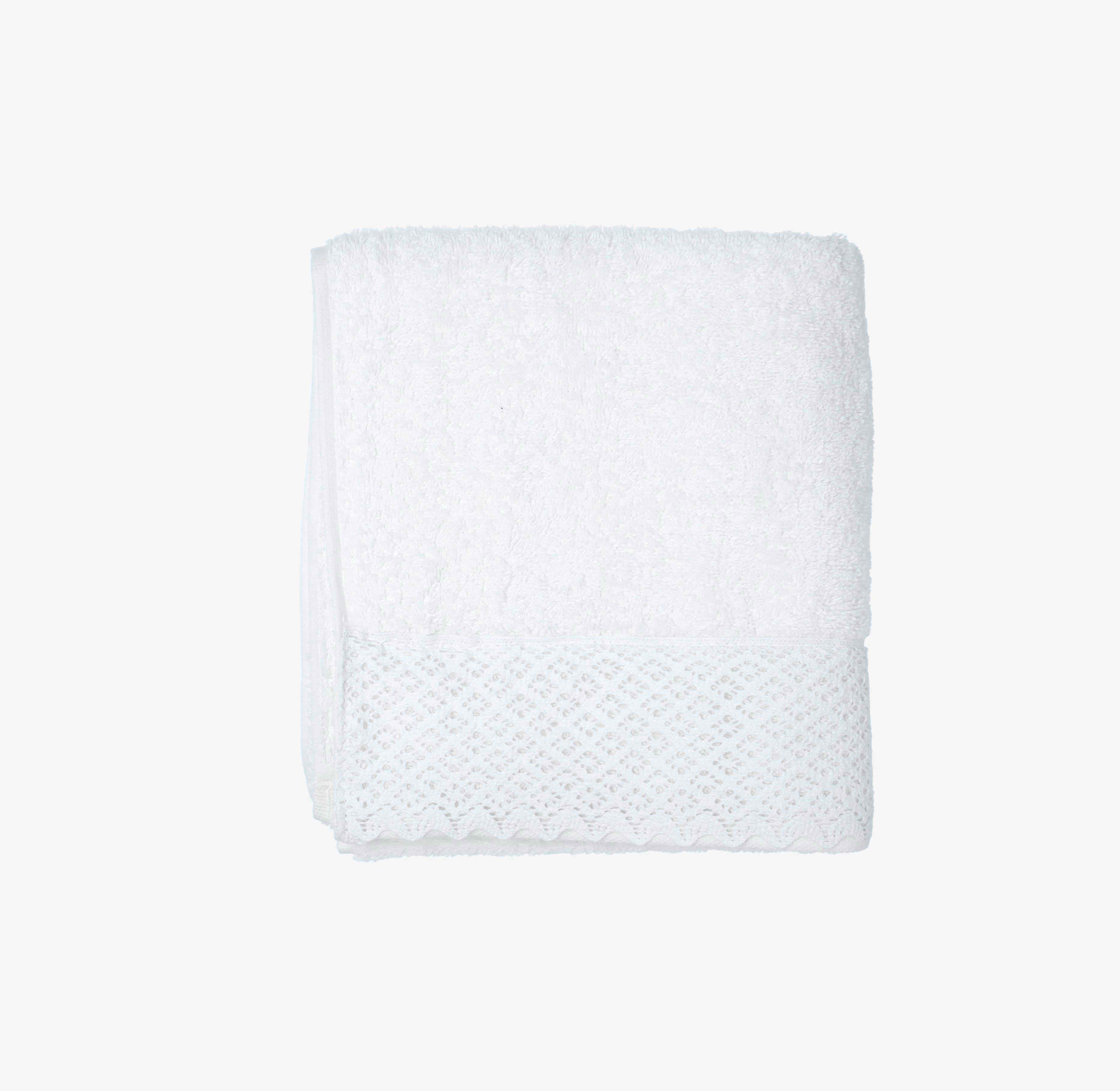 Toalla de lavabo de algod&oacute;n 100% blanca Nido 50x100cm - 500 g/m&sup2;