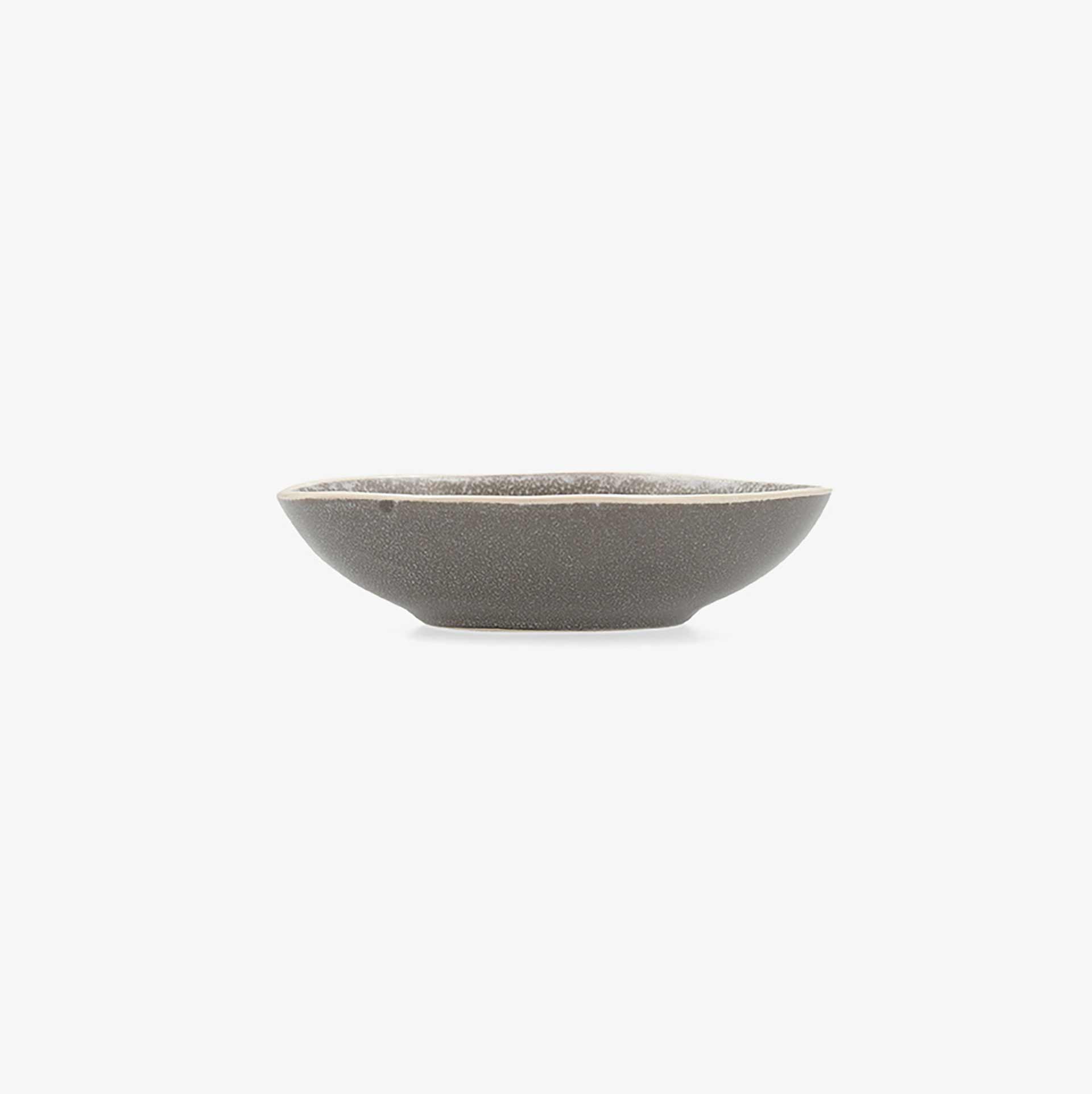 Bol oval de gres gris Gio 15x12x4cm