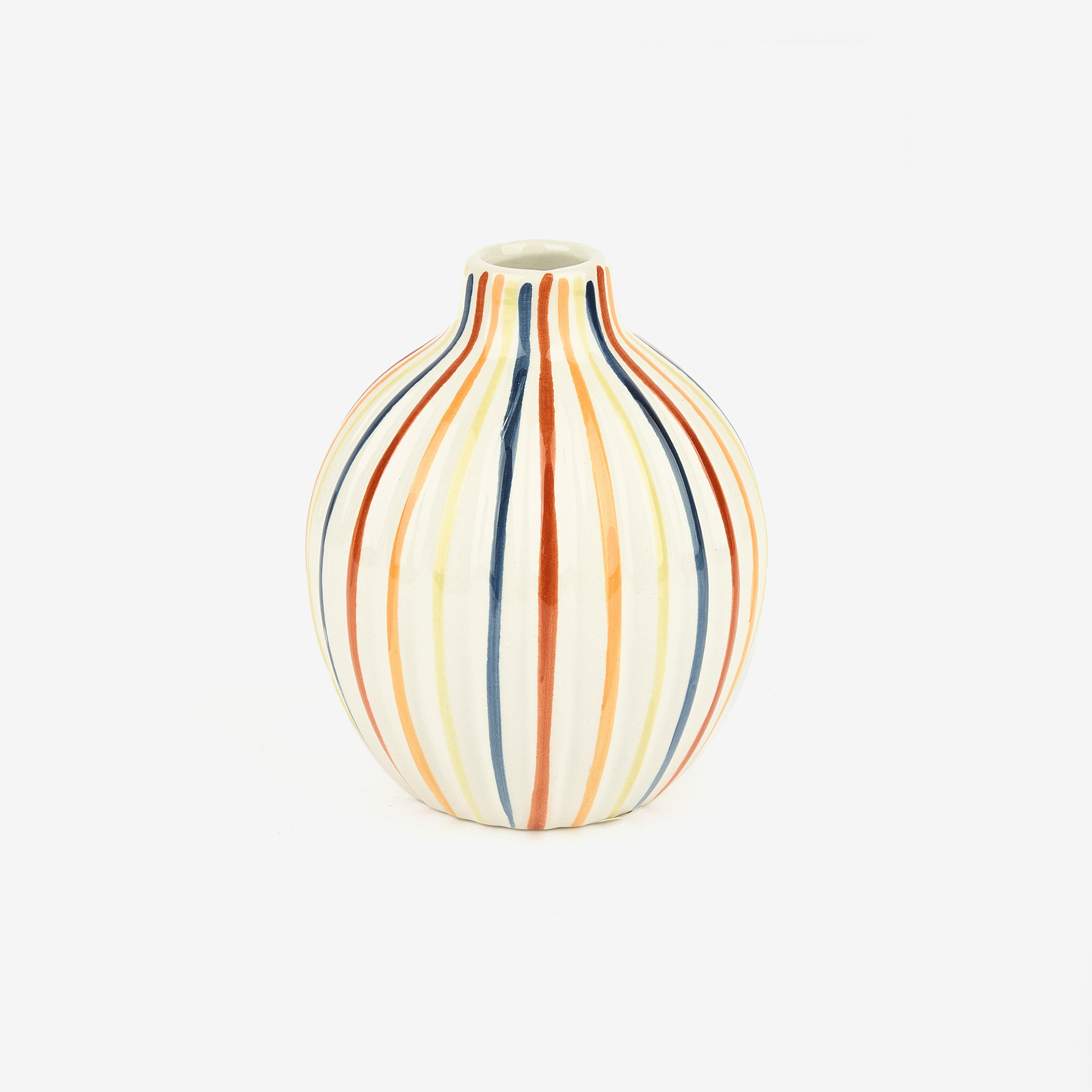 Jarrón de cerámica rayas multicolor Tibor Ø12x15cm