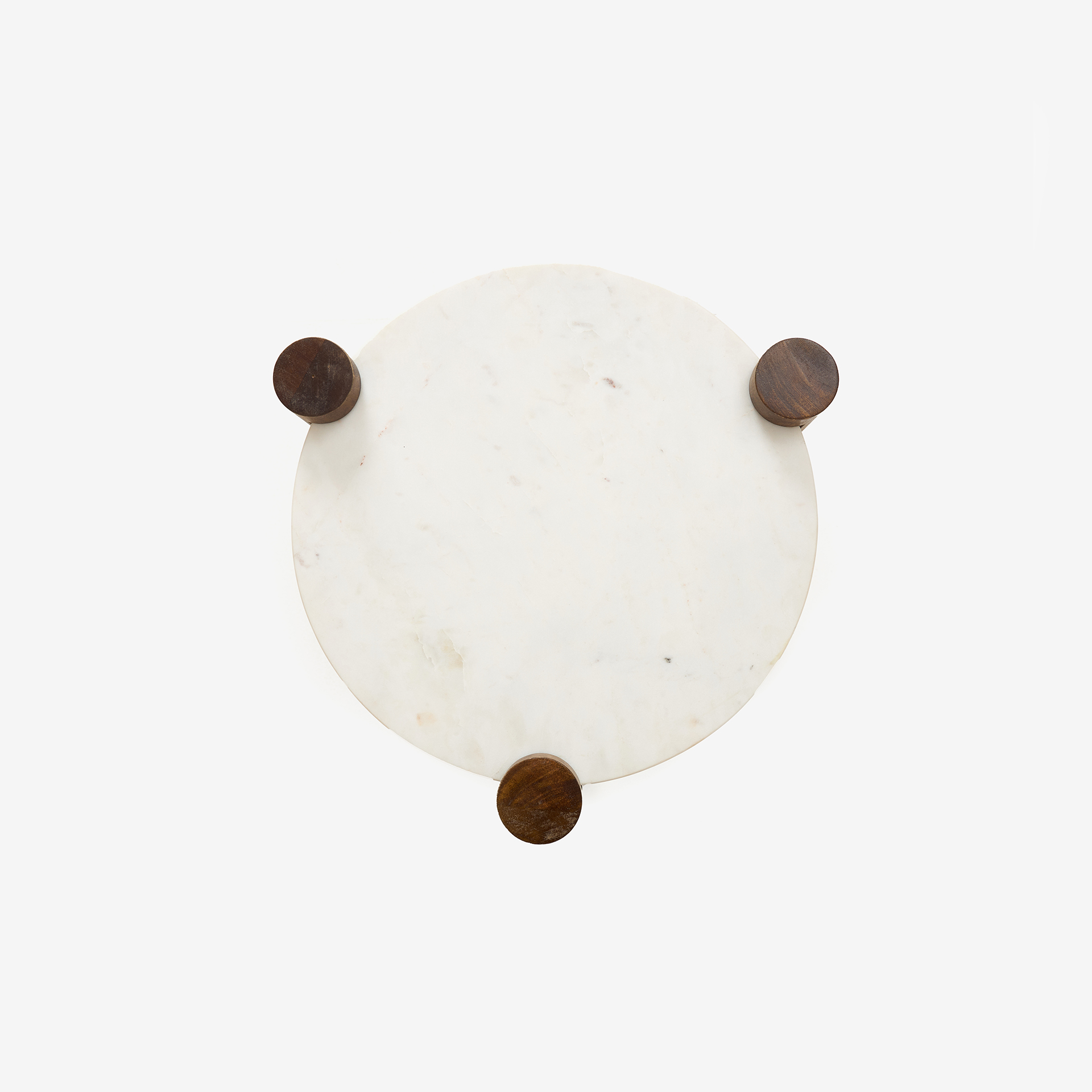 Mesa auxiliar de mármol y madera Houston Ø40x50cm Clau&Chloe