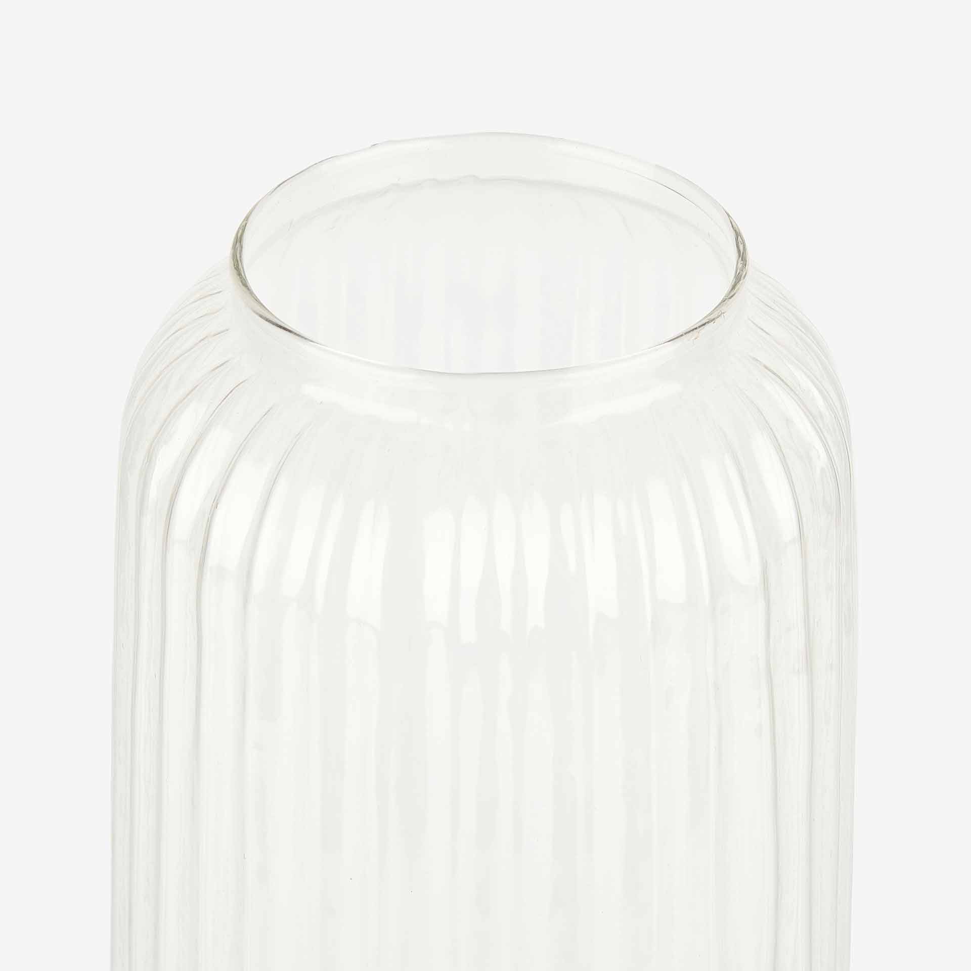 Florero de cristal facetado de 14,5x37cm