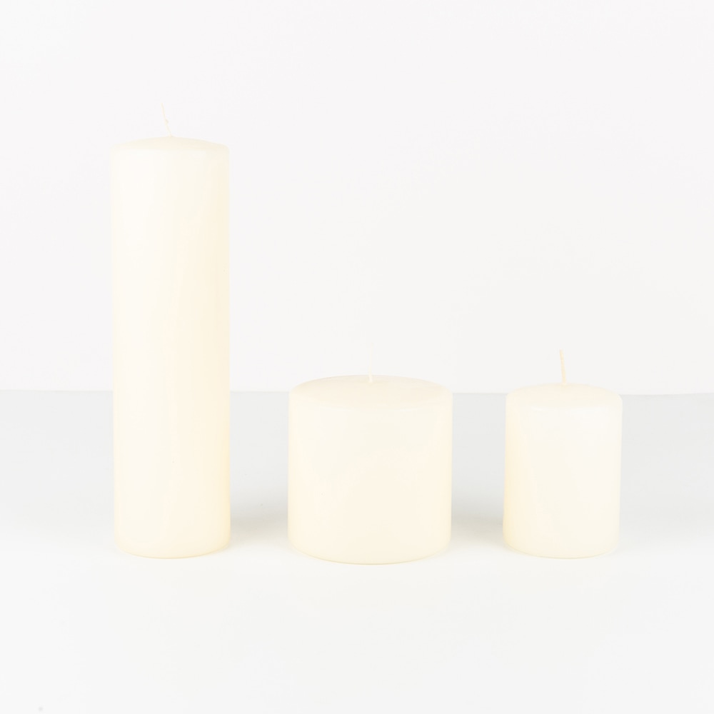 Vela decorativa cilindro marfil Ø10x10cm