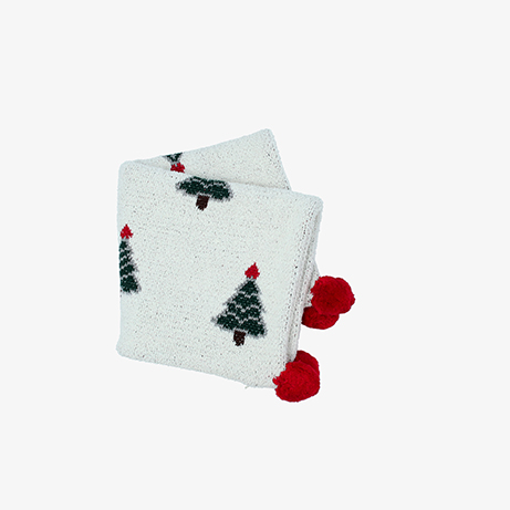 Funda de coj&iacute;n con &aacute;rboles y pompones Tree 45x45cm