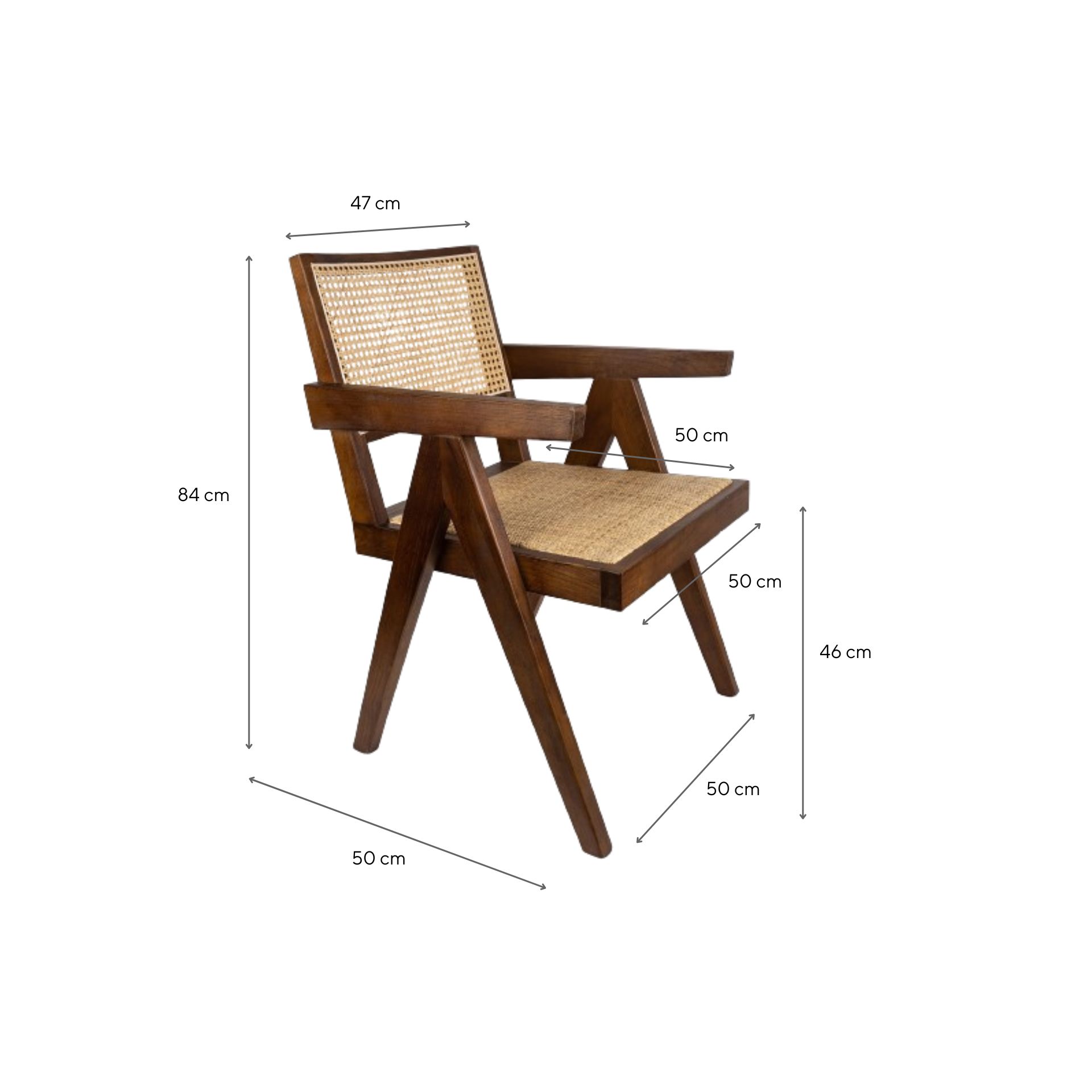 Silla de comedor de madera de olmo Cecilia 50x50x84cm Clau&Chloe