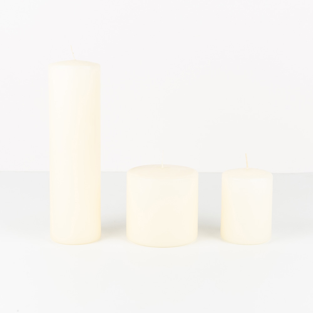 Vela decorativa cilindro marfil Ø7x25cm