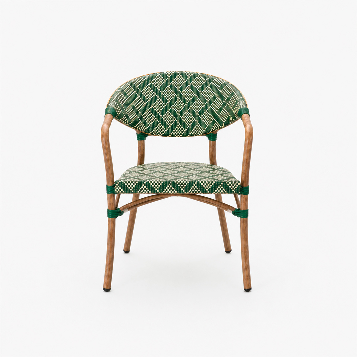 Silla de jard&iacute;n de rat&aacute;n sint&eacute;tico verde Selva 57x60x83cm