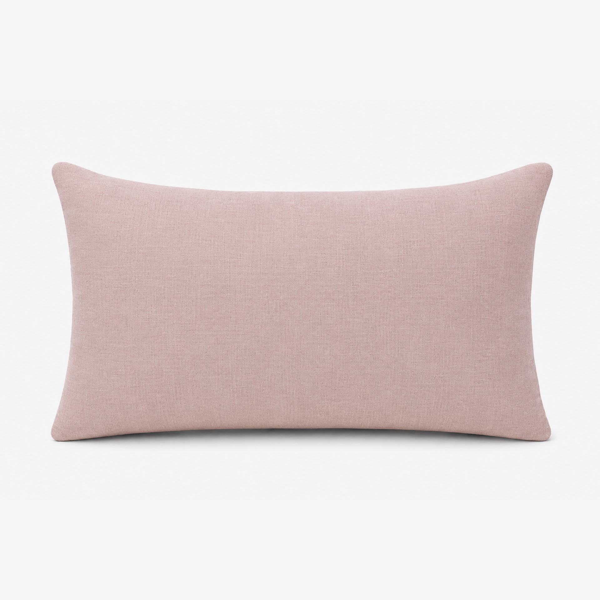 Funda de coj&iacute;n rosa de poli&eacute;ster y lino Bruma 30x45cm