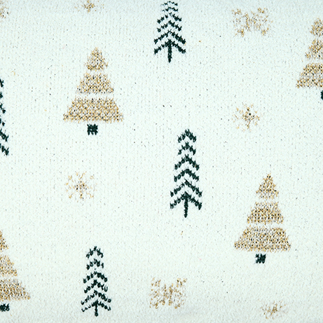 Funda de coj&iacute;n blanca con &aacute;rboles de Navidad Snowy 50x35cm