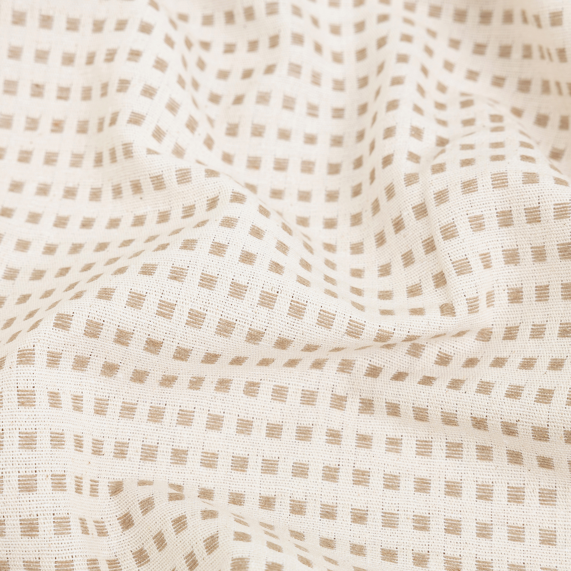 Mantel de algod&oacute;n reciclado beige Trivial 140x250cm