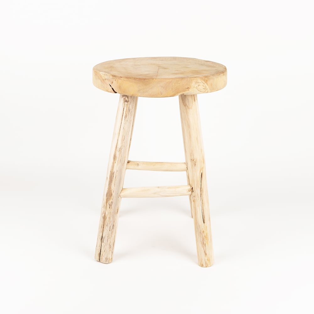 Taburete de madera de teca Rustic Ø30cm