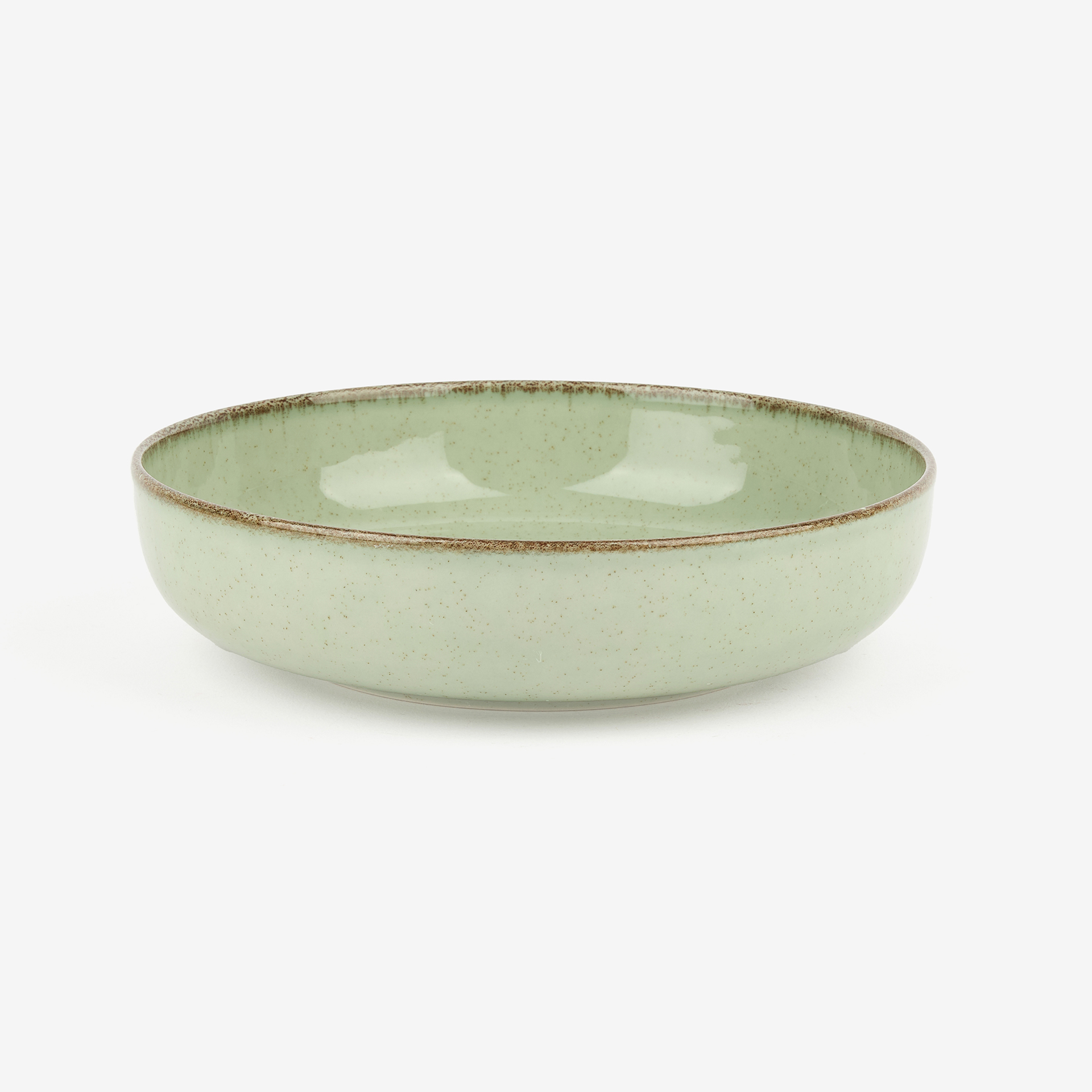 Plato hondo de porcelana verde Olite Ø19cm