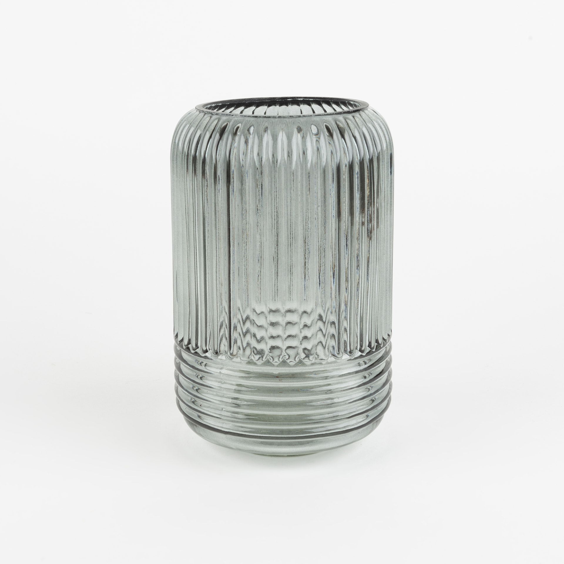 Jarrón de cristal gris Huise Ø12x18cm