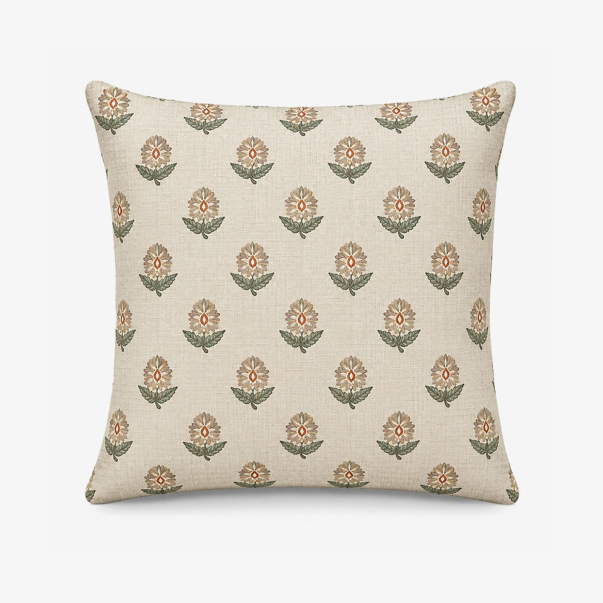 Funda de coj&iacute;n reversible beige de algod&oacute;n y poli&eacute;ster Sira 45x45cm