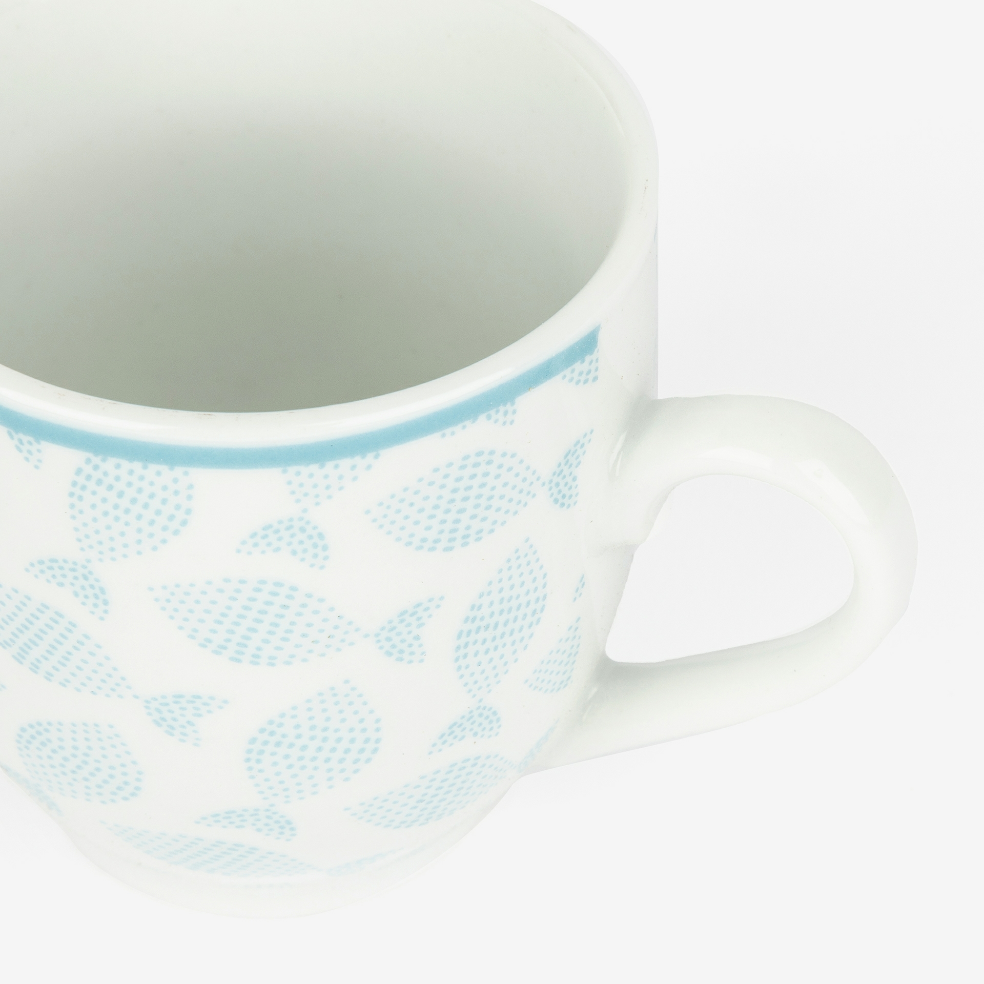 Conjunto de seis tazas de caf&eacute; de porcelana Mediterr&aacute;neo 9cl