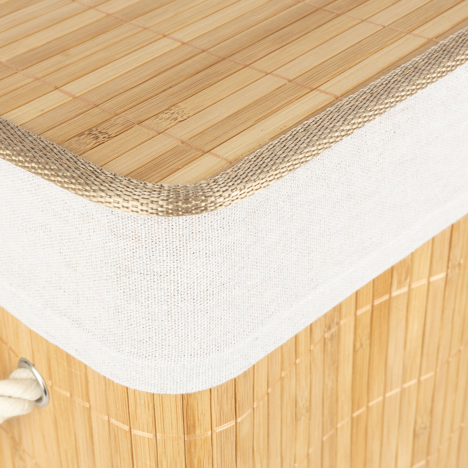 Cesta para ropa con tapa de bambú 42x30x50cm