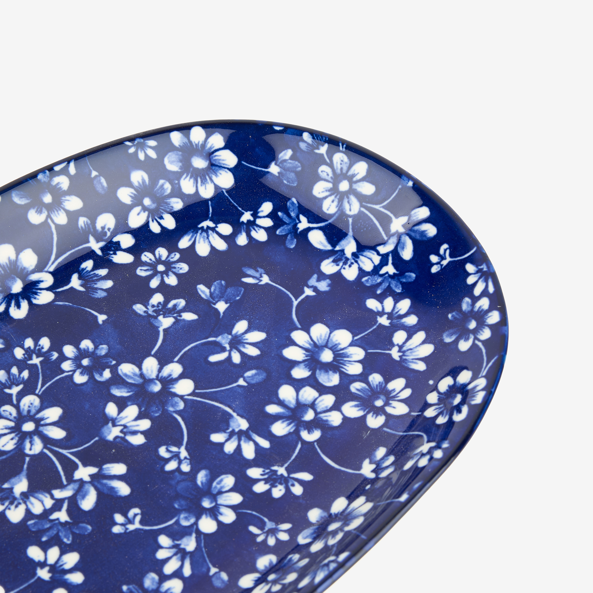 Bandeja ovalada de porcelana azul Nara 23cm