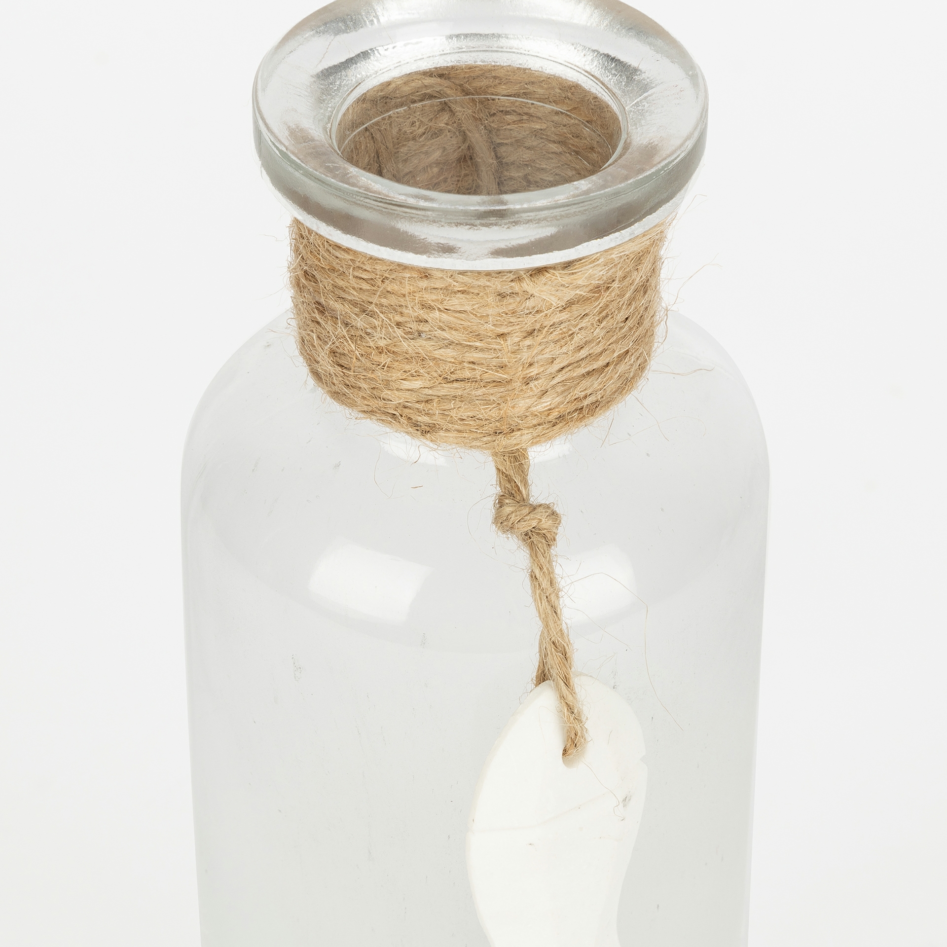 Jarrón de cristal decorativo de cuerda 22cm