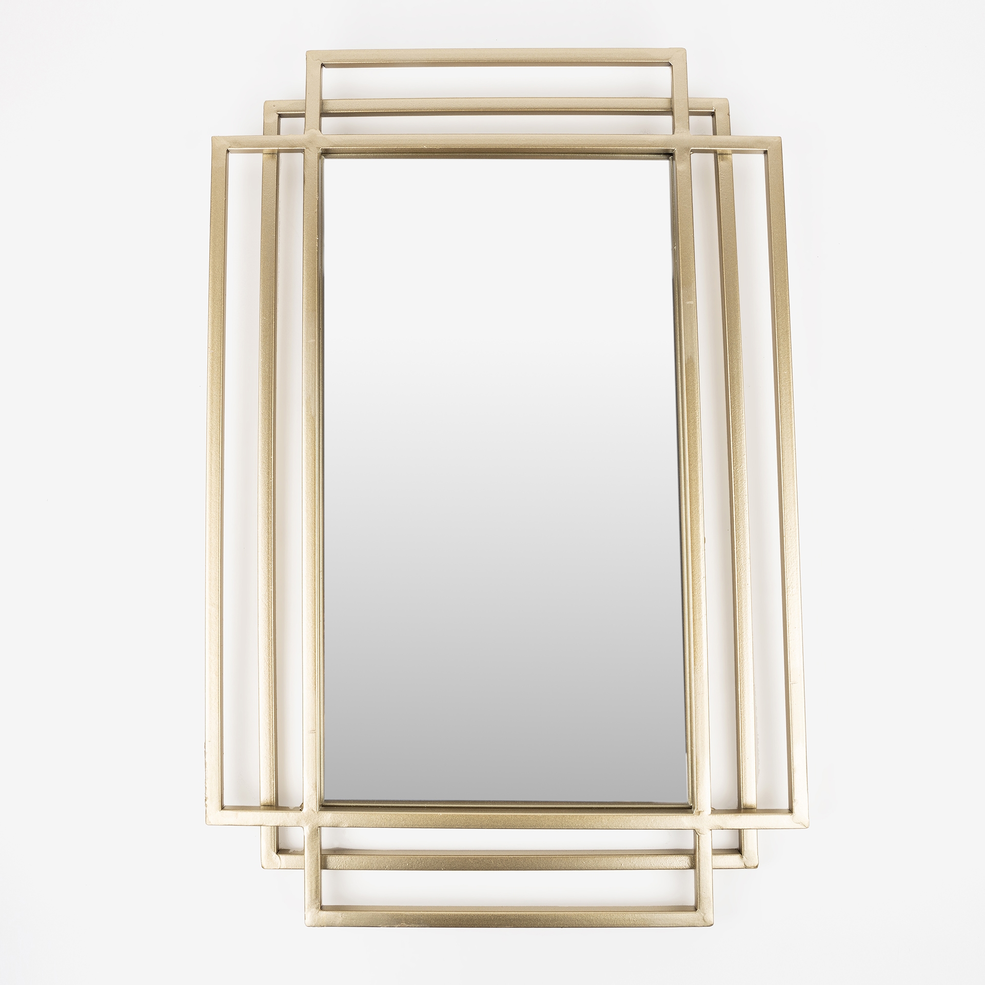 Espejo de pared rectangular de metal dorado Dulce 54x74cm