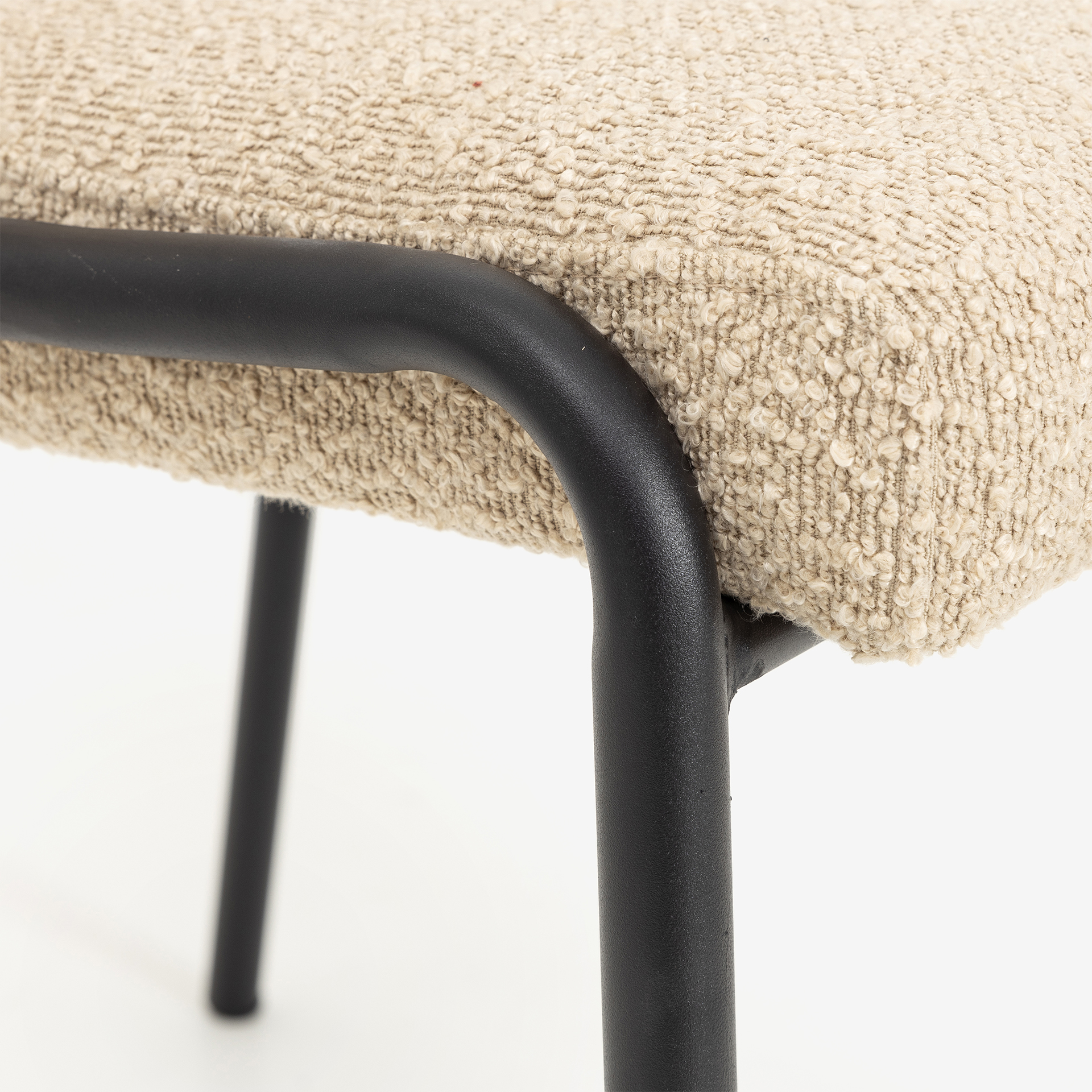 Silla de comedor borreguito beige Mina 49x60x91cm