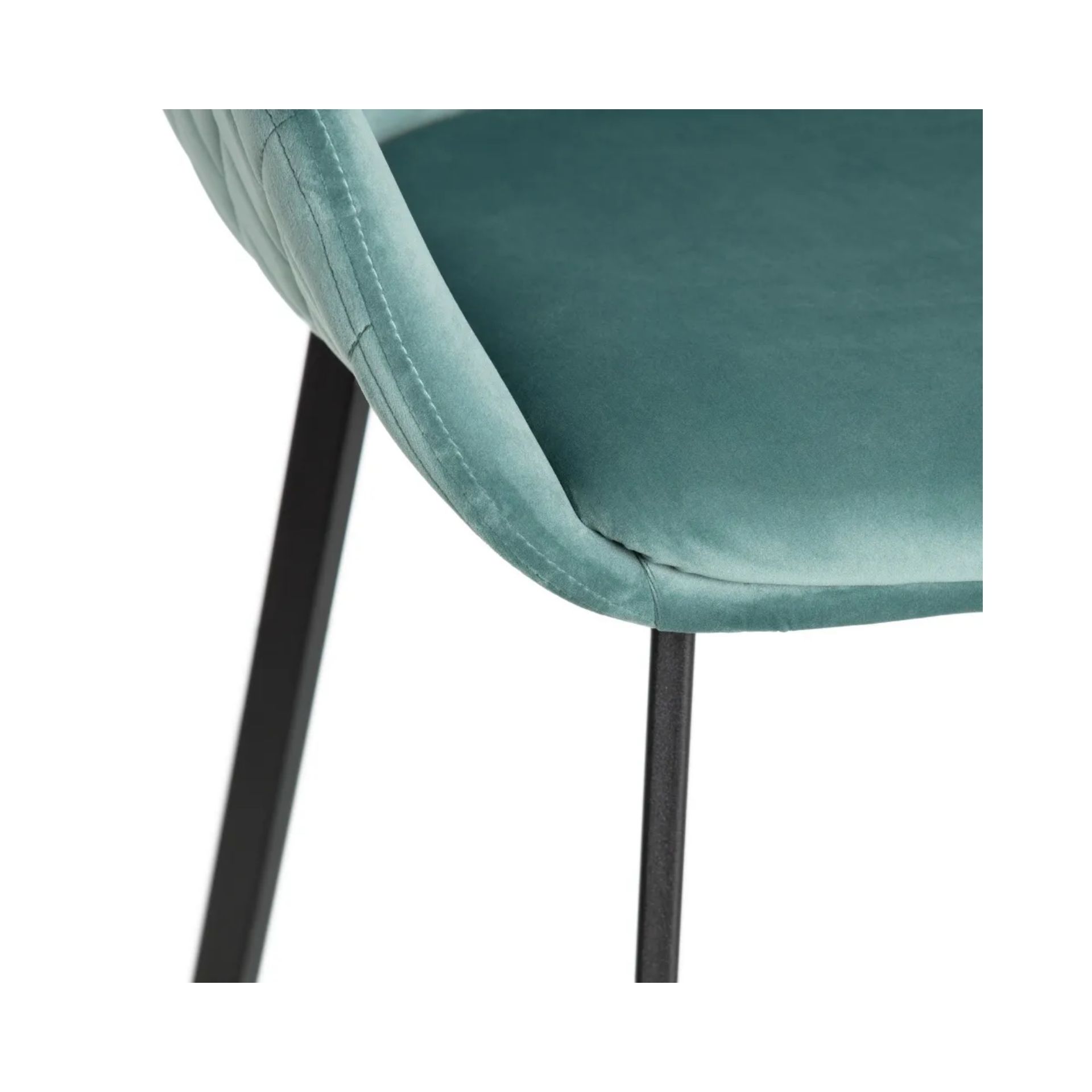 Set de 2 sillas de comedor con reposabrazos velvet verde agua Diana 57,5x53x84,5cm