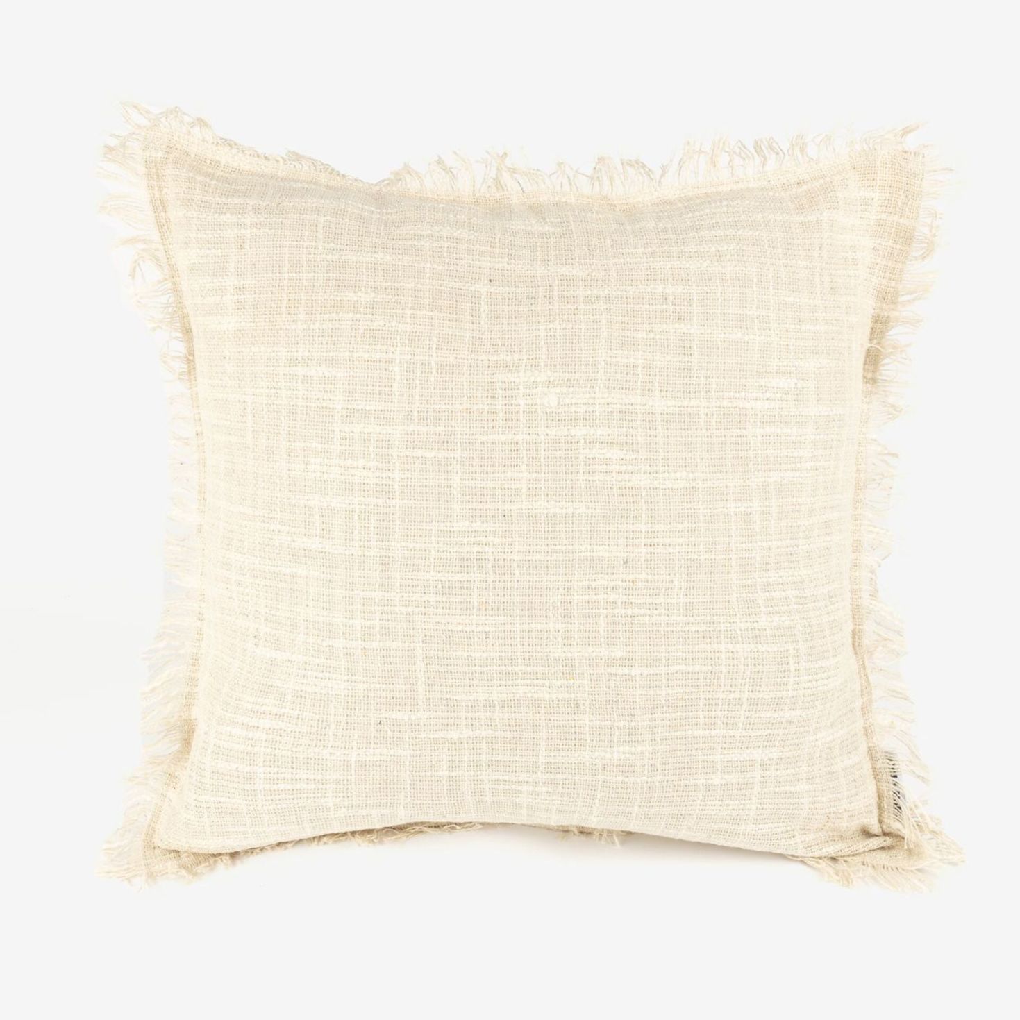 Funda de coj&iacute;n de algod&oacute;n con flecos Cuzco 45x45cm