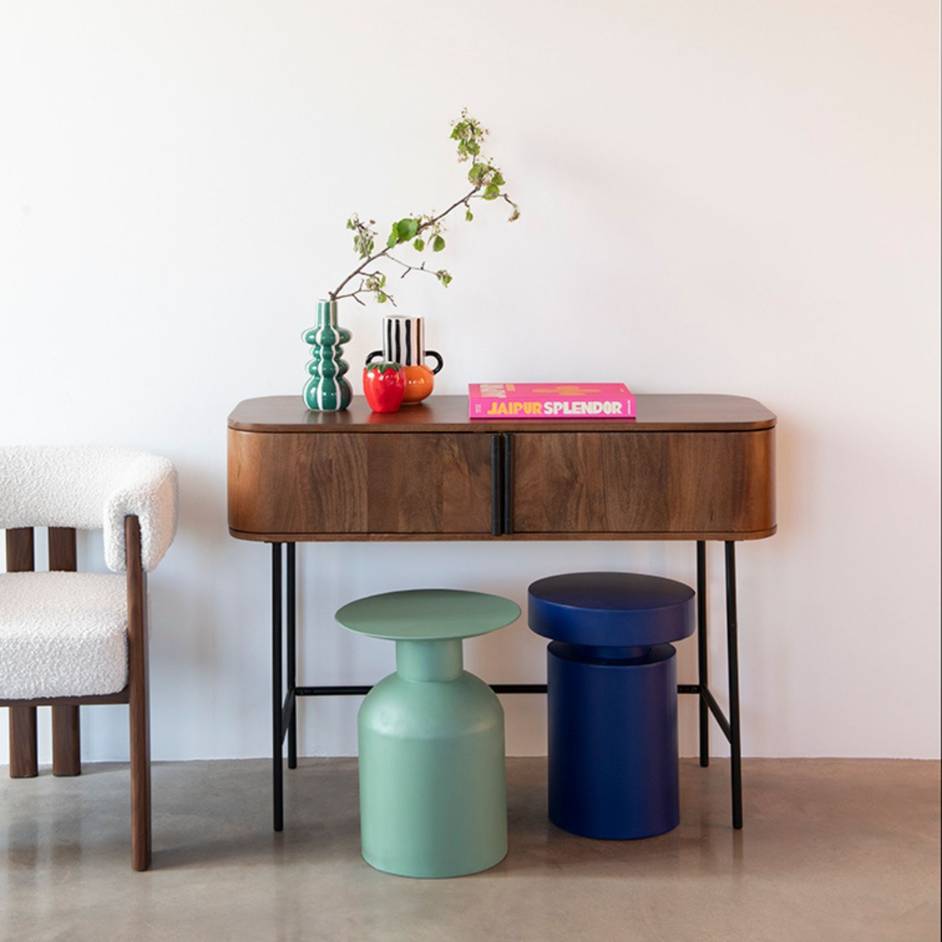 Consola de madera de mango Hulta 110x40x80cm