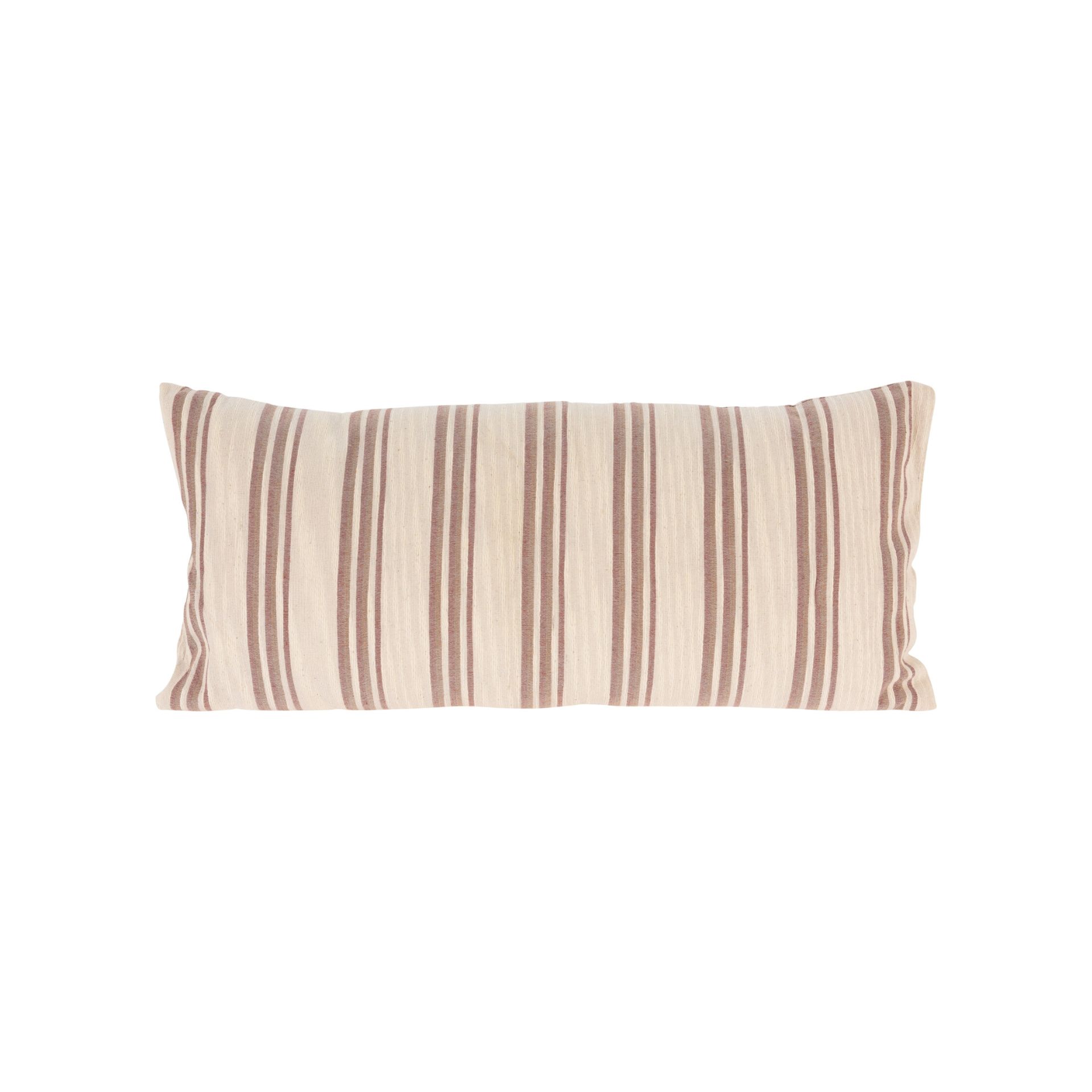 Coj&iacute;n rectangular de algod&oacute;n estampado rayas 70x30cm