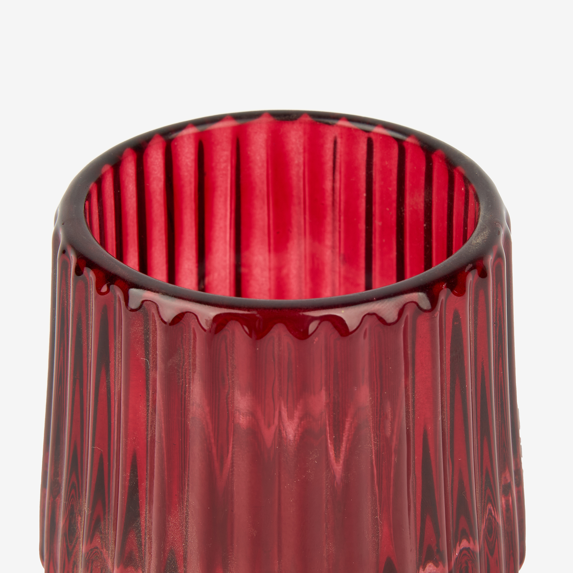 Candelabro de vidrio rojo