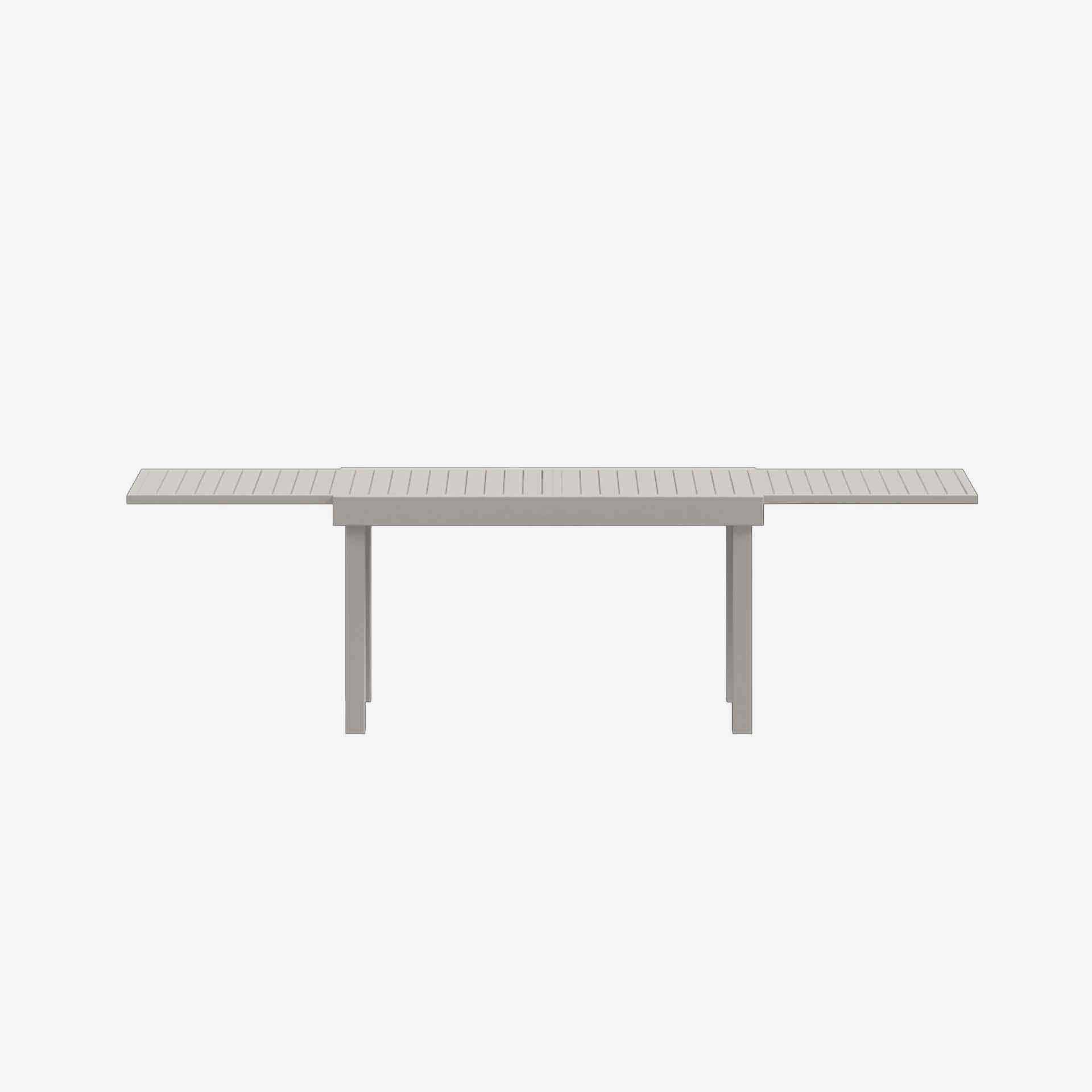 Mesa de comedor de jard&iacute;n extensible de aluminio crema Piazor 135x90x76cm