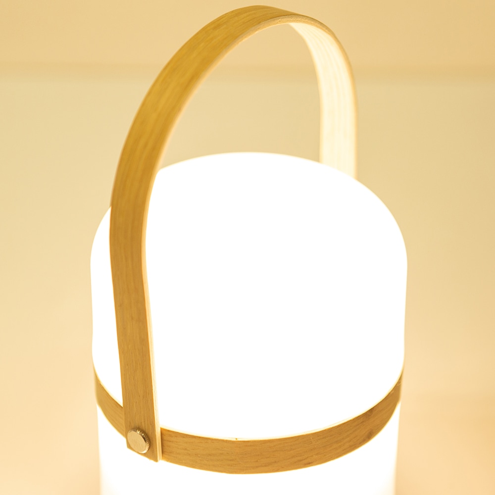 L&aacute;mpara de mesa inal&aacute;mbrica LED para exterior con asa Terra &Oslash;14,5x26,5cm