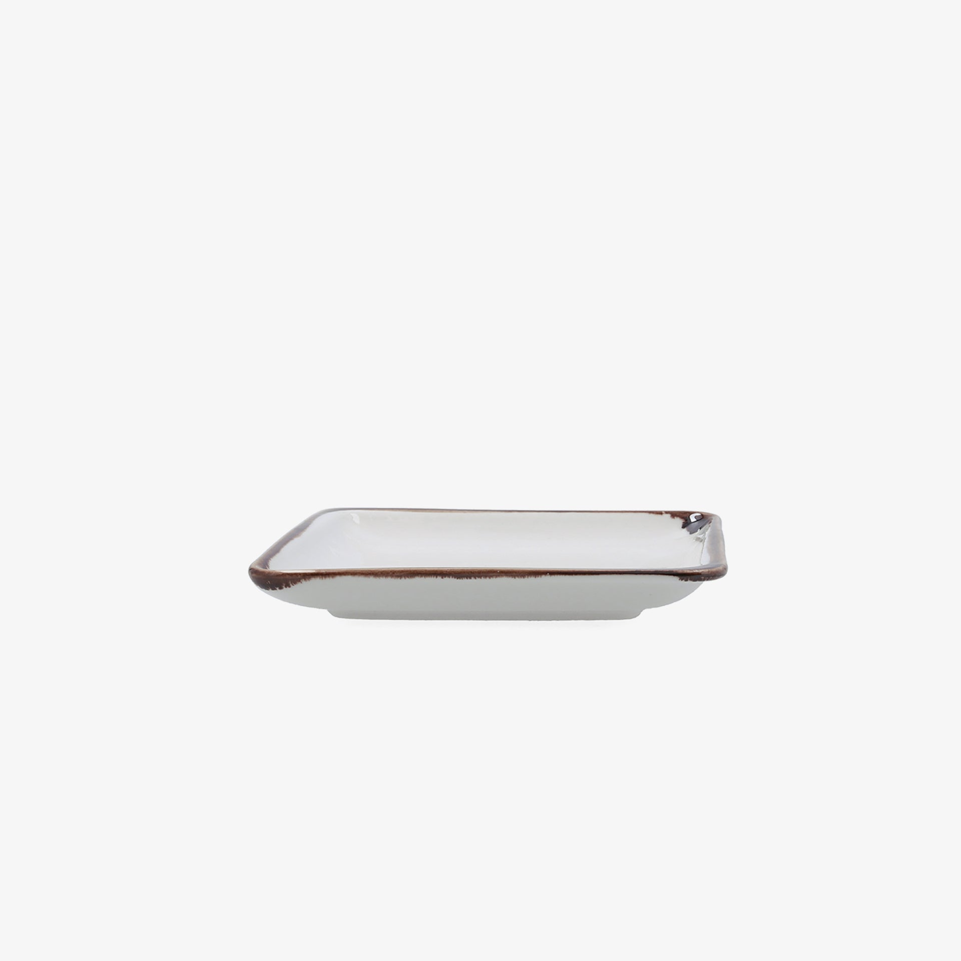 Bandeja cuadrada blanca de porcelana Pietra 15x15cm