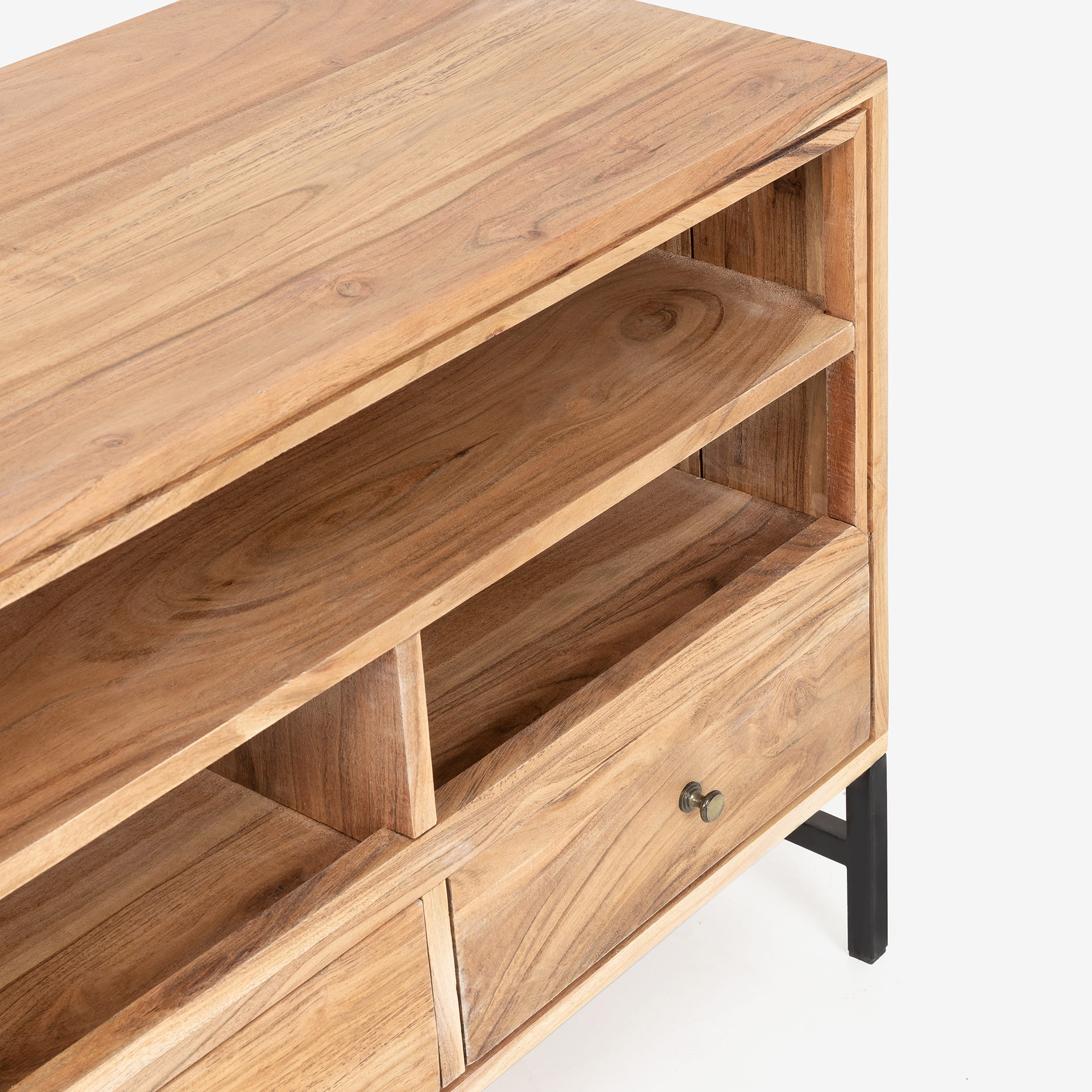 Mueble TV de madera de acacia Tempere 120x40x60cm