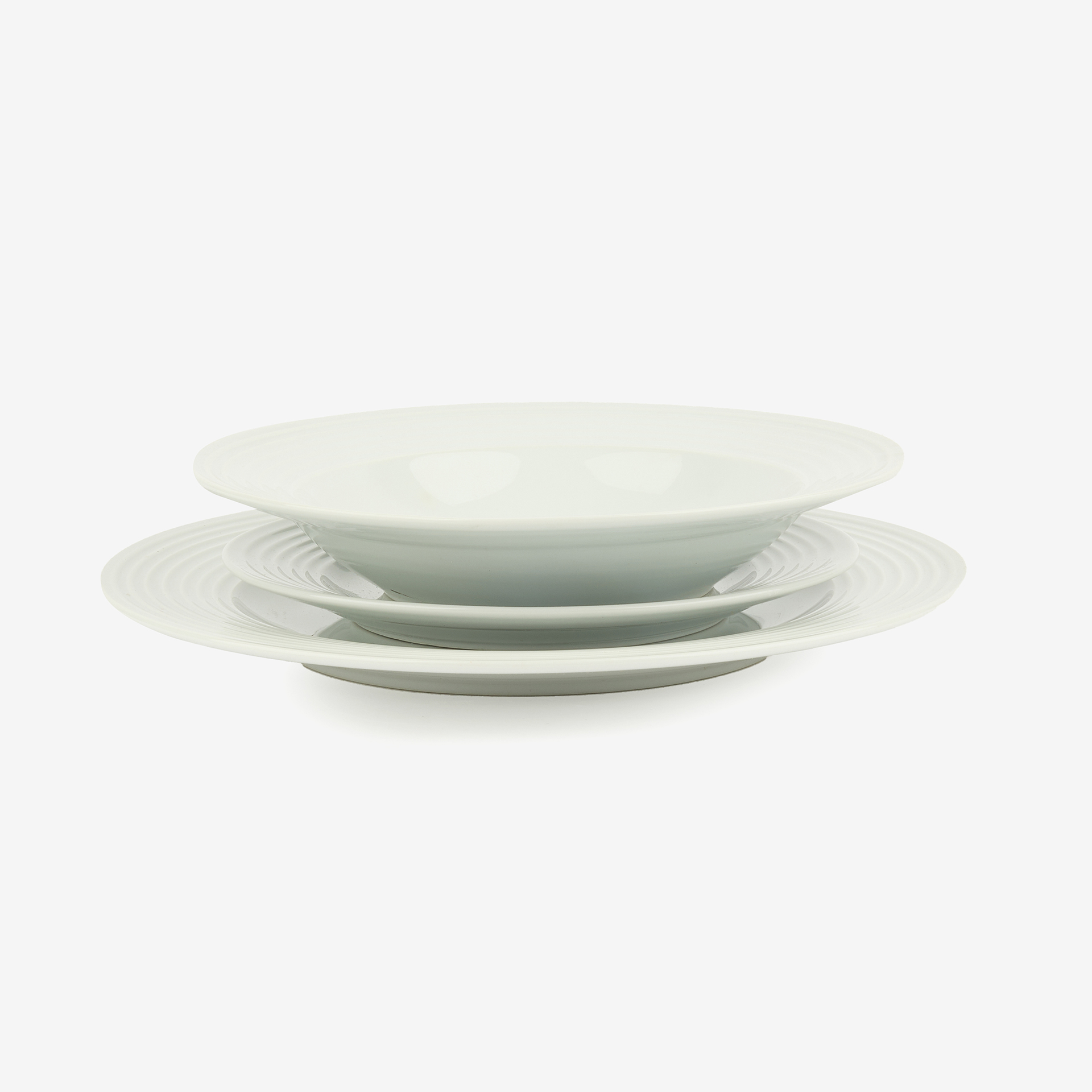 Vajilla de 18 piezas de porcelana blanca Adeja