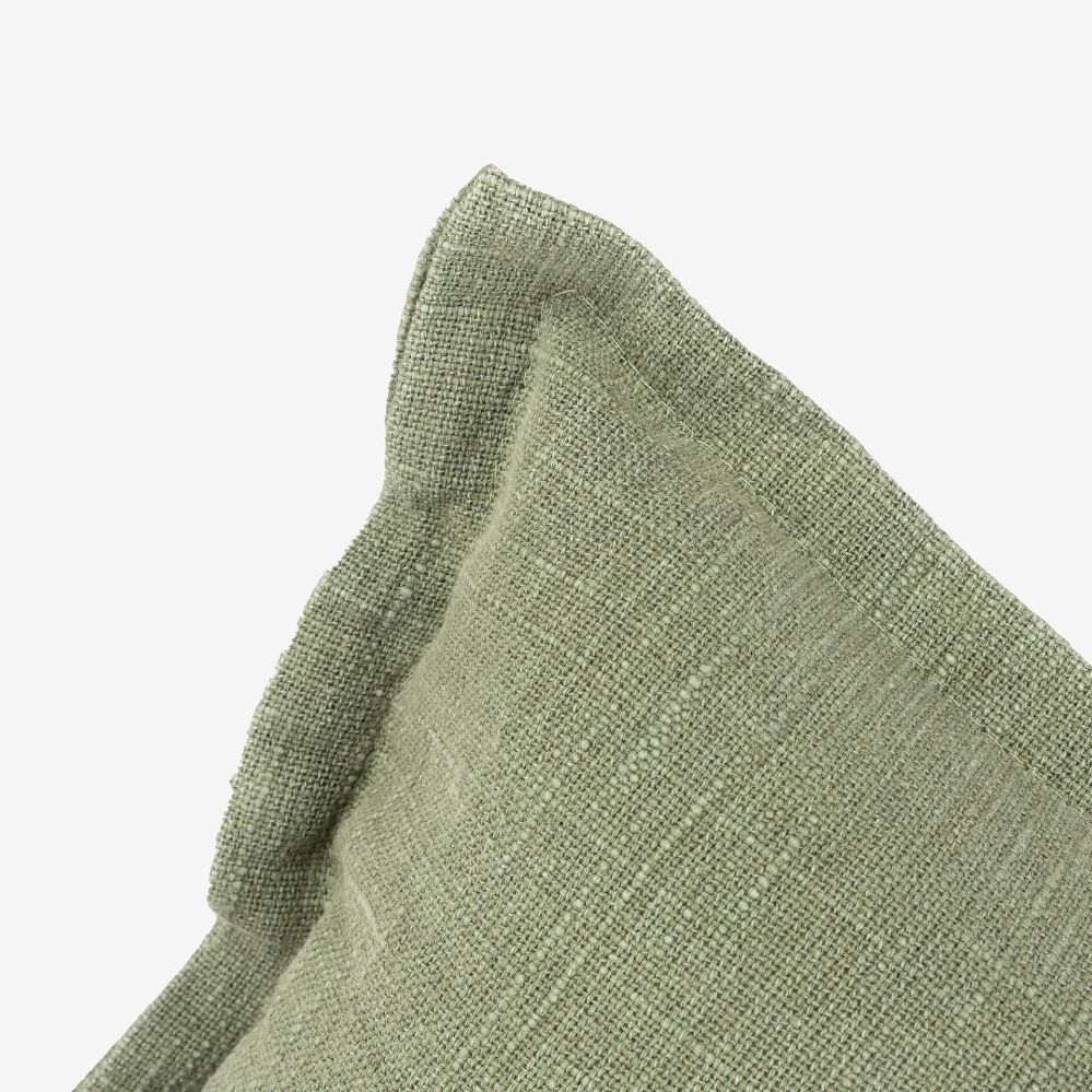 Funda de cojín de algodón verde Frida 30x45cm