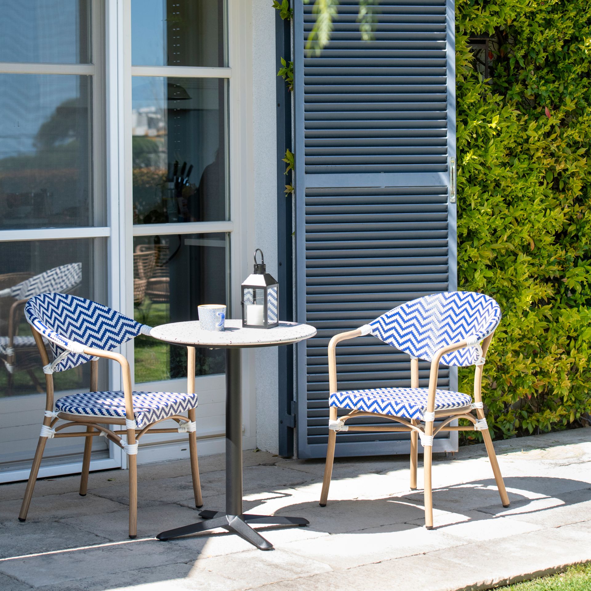 Silla de jardín de ratán sintético Marine 57x60x83cm