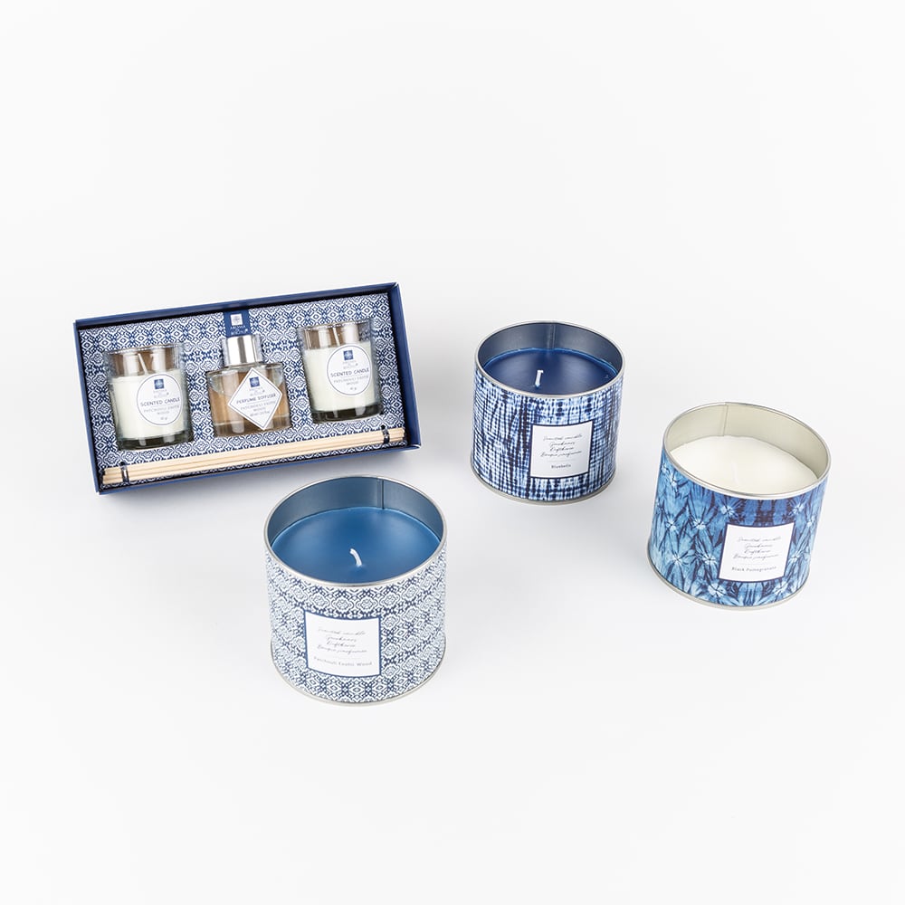 Vela con vaso de cristal aromática