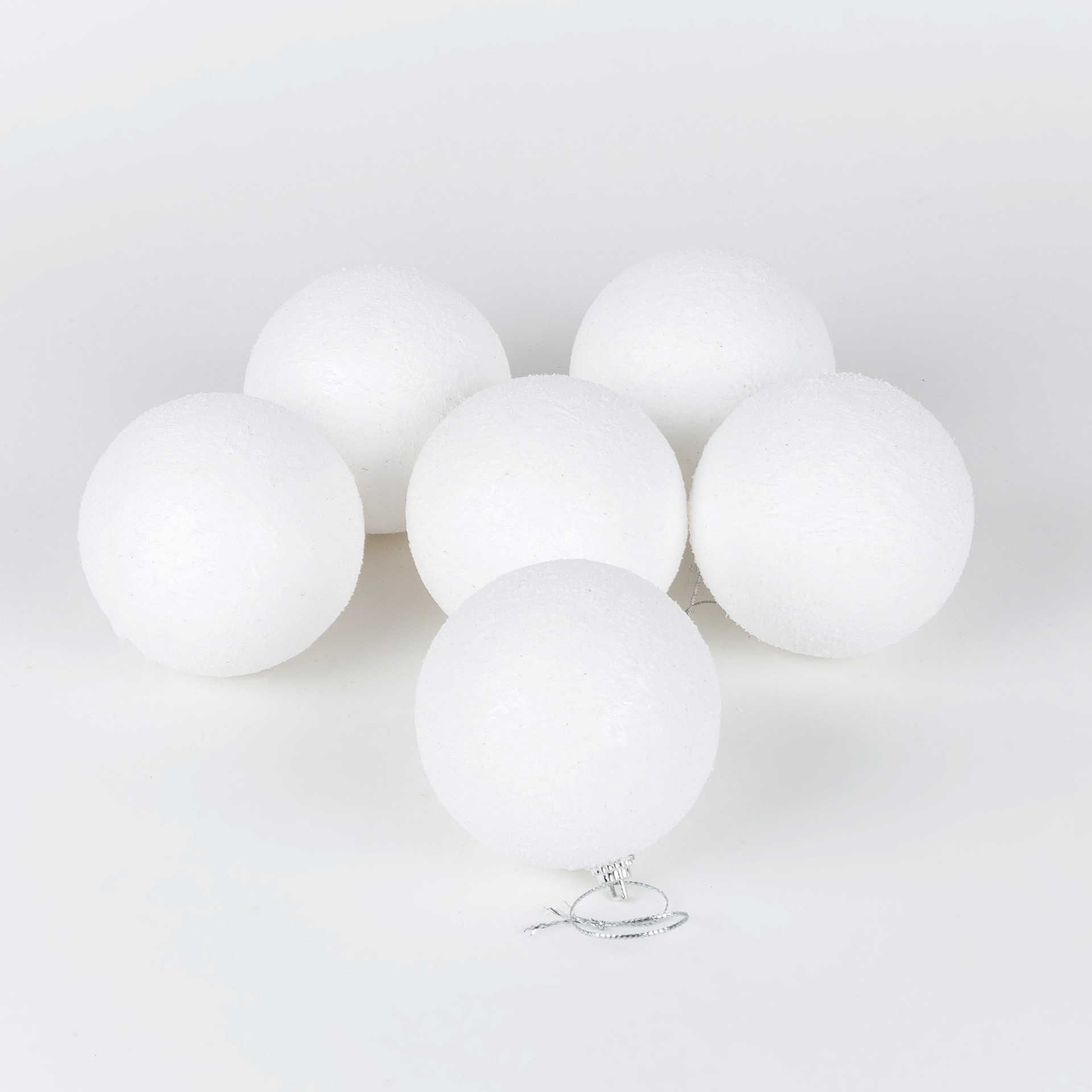 Set de 6 bolas &aacute;rbol Navidad blancas Snowball &Oslash;8cm
