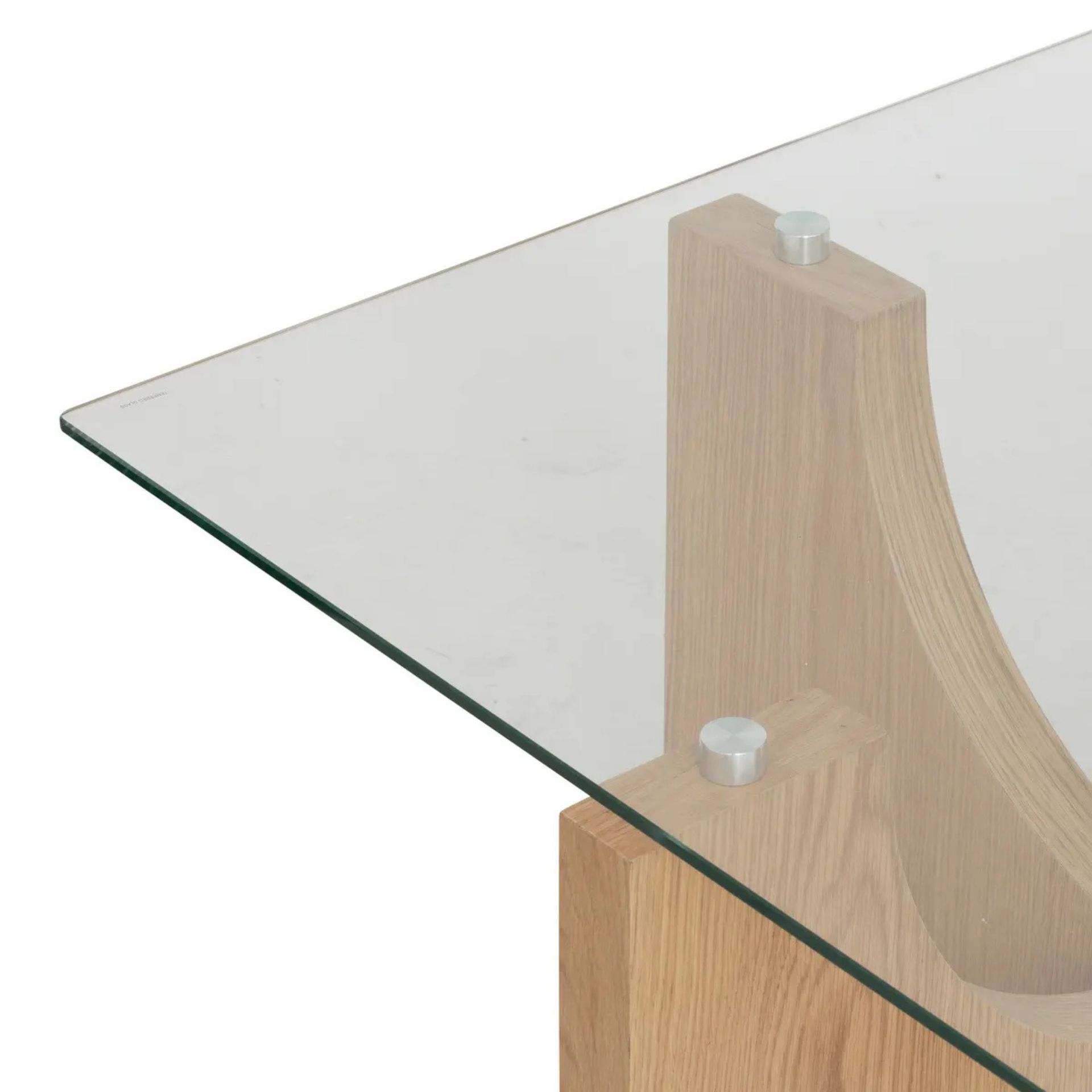 Mesa de centro de cristal y madera DM Milán 85x85x45cm
