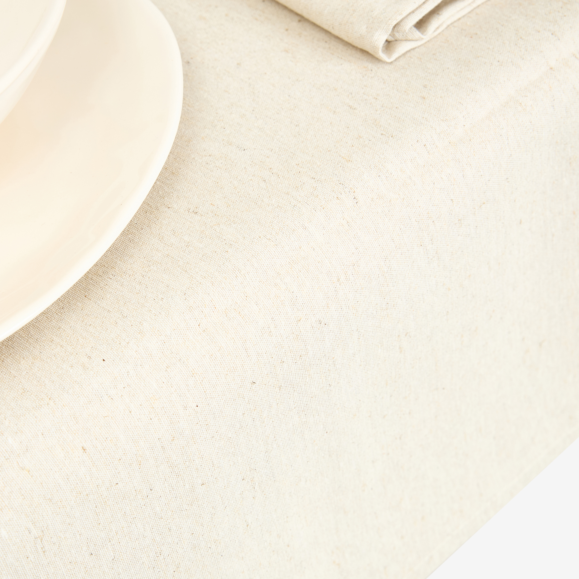 Mantel de lino beige Ador 140x140cm