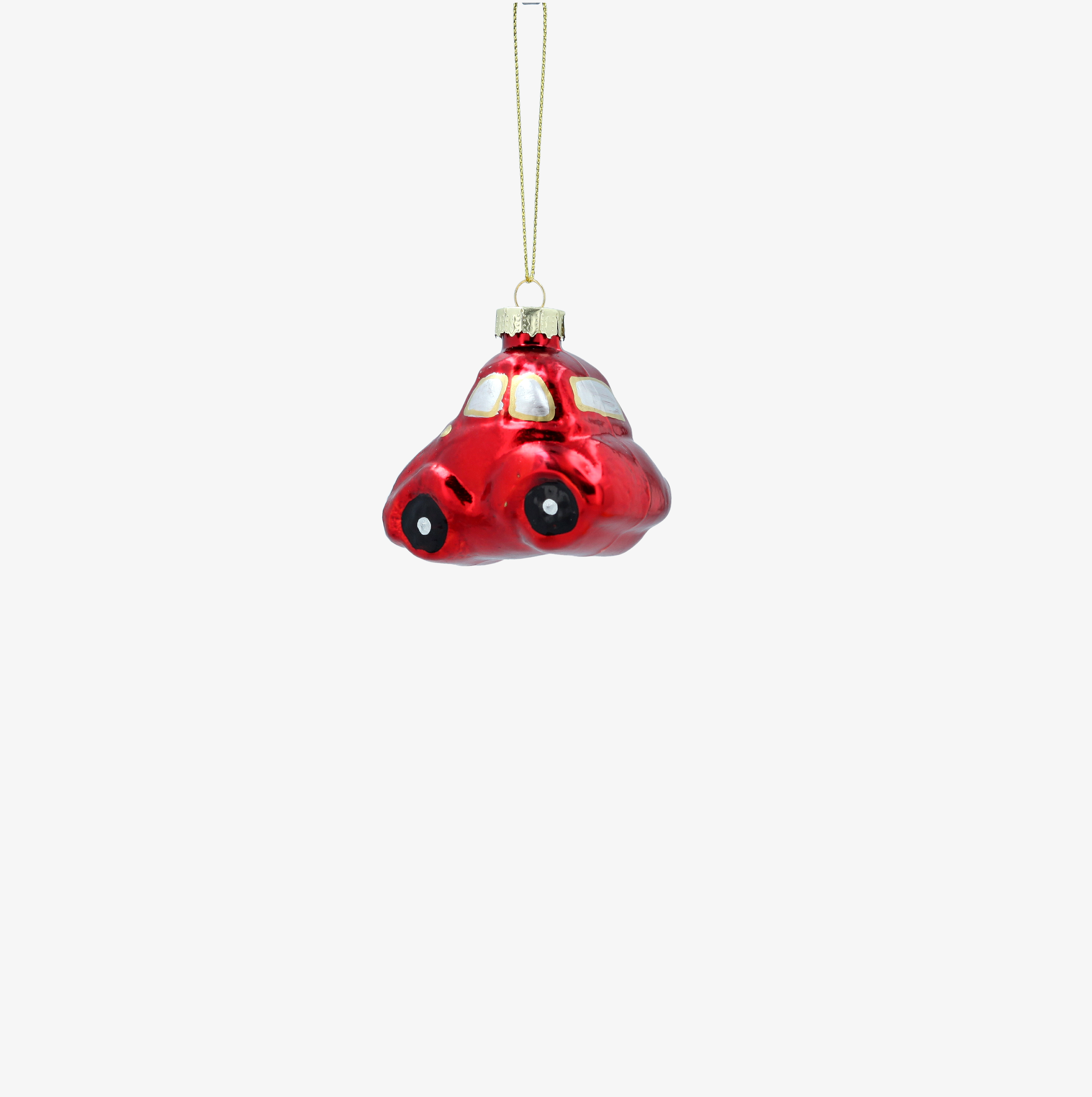 Adorno colgante de coche rojo de cristal 8cm