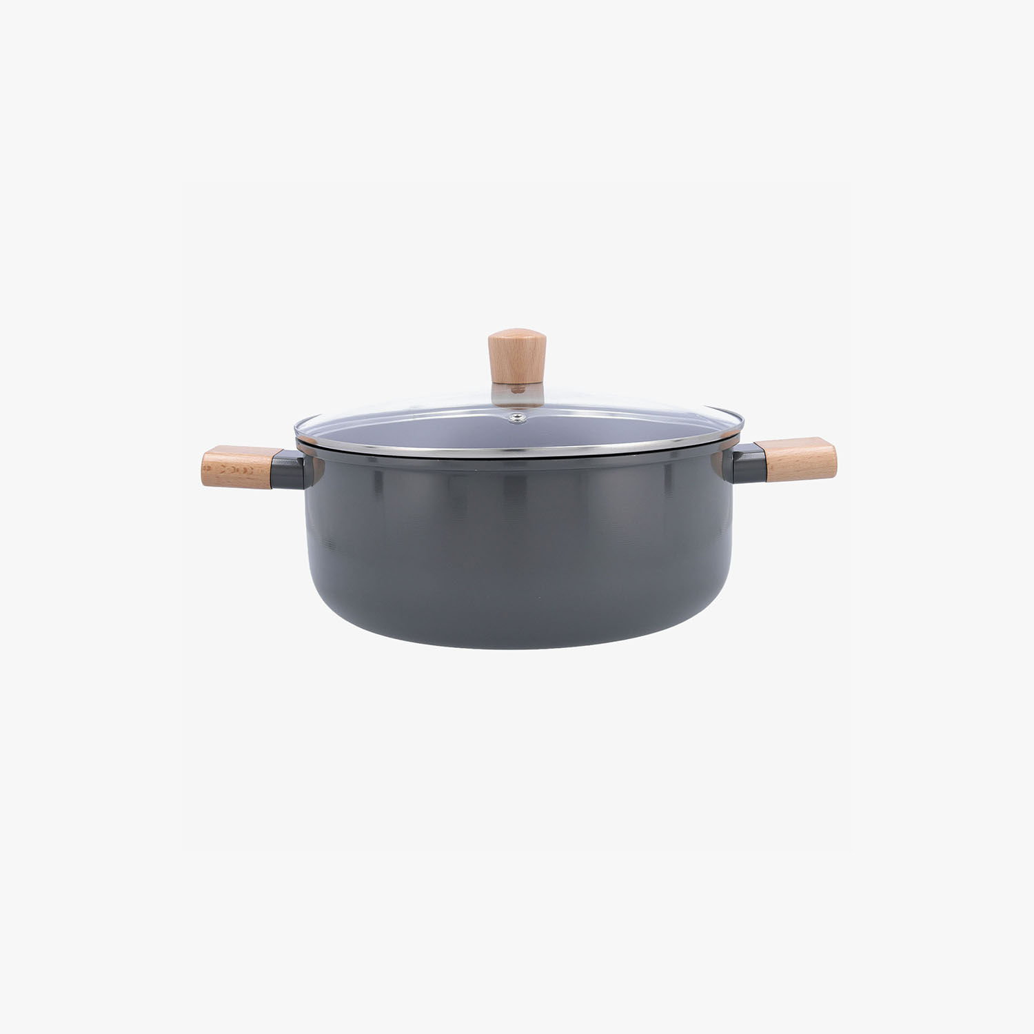 Cacerola con tapa de aluminio gris Mia &Oslash;28cm